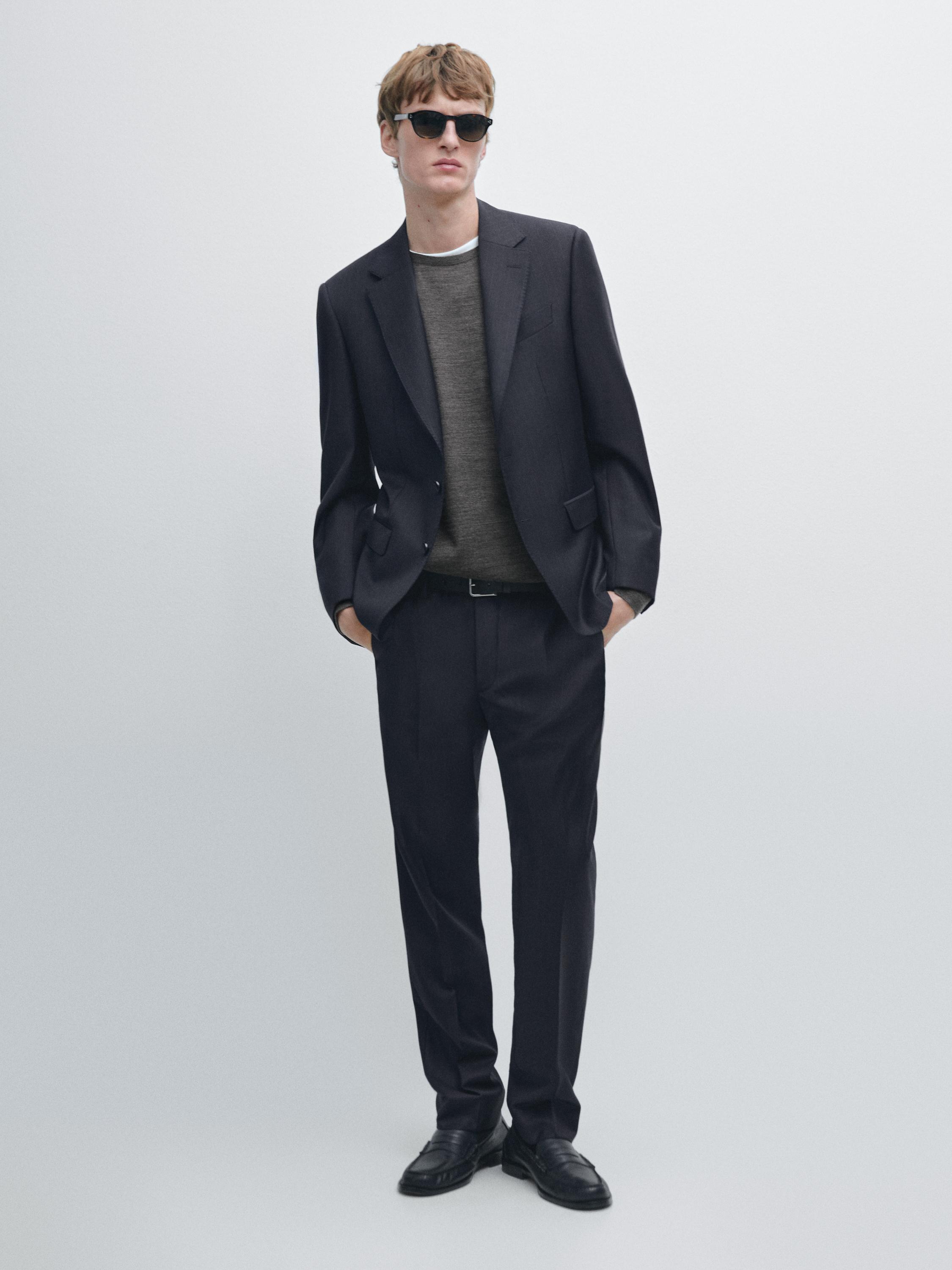100% wool suit trousers
