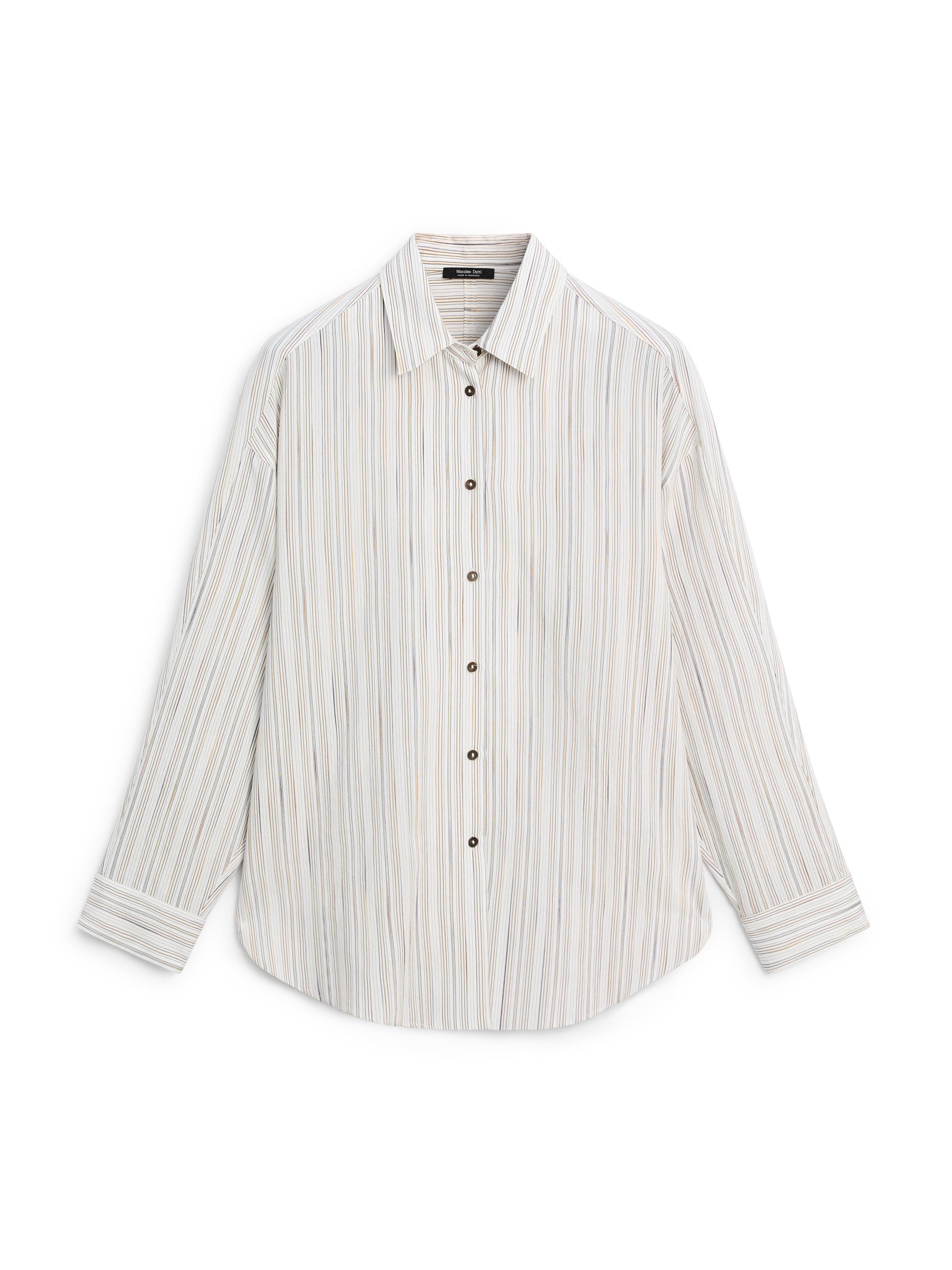 Striped flowing shirt — WHITE