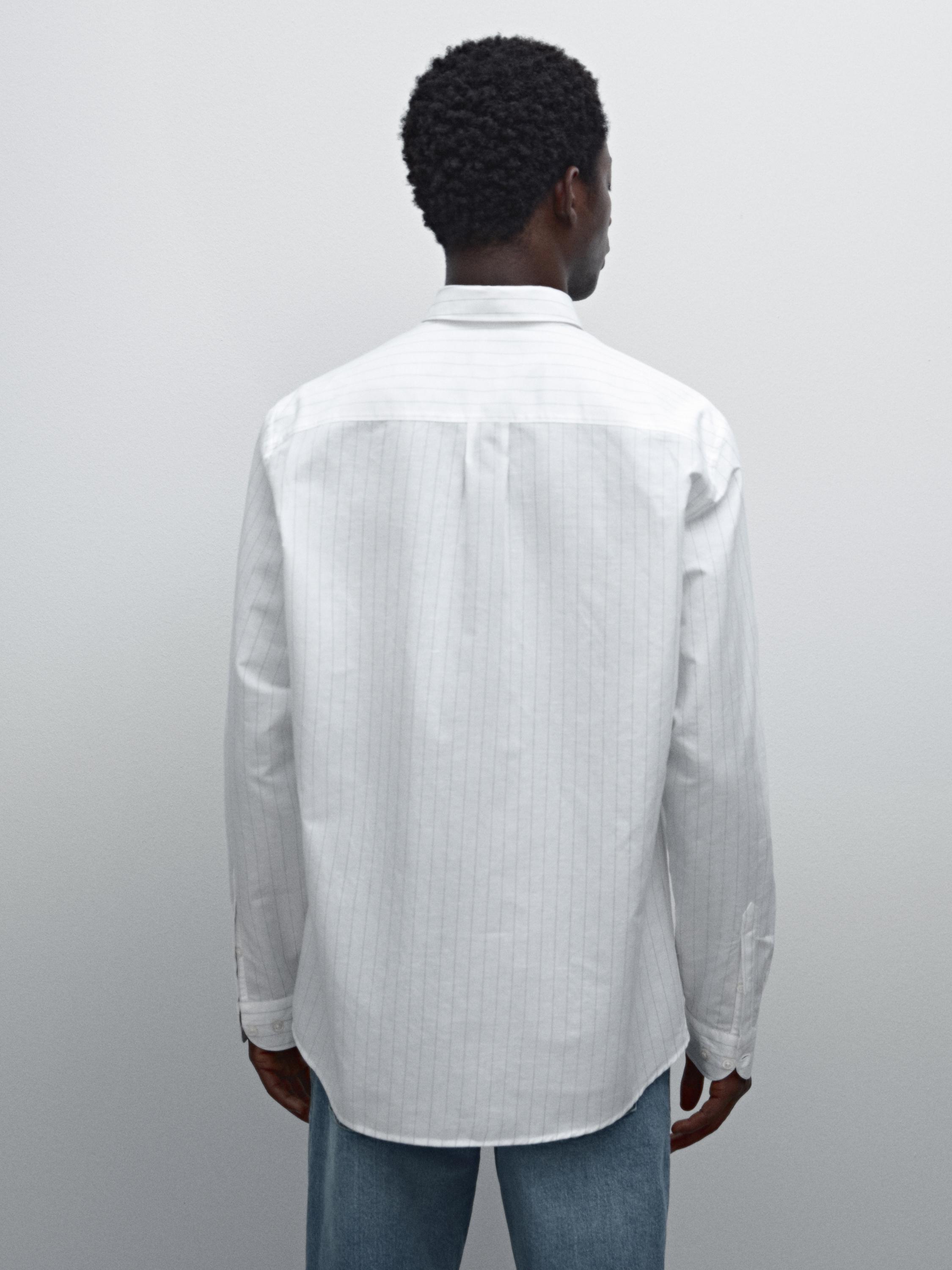 Regular fit pinstriped shirt