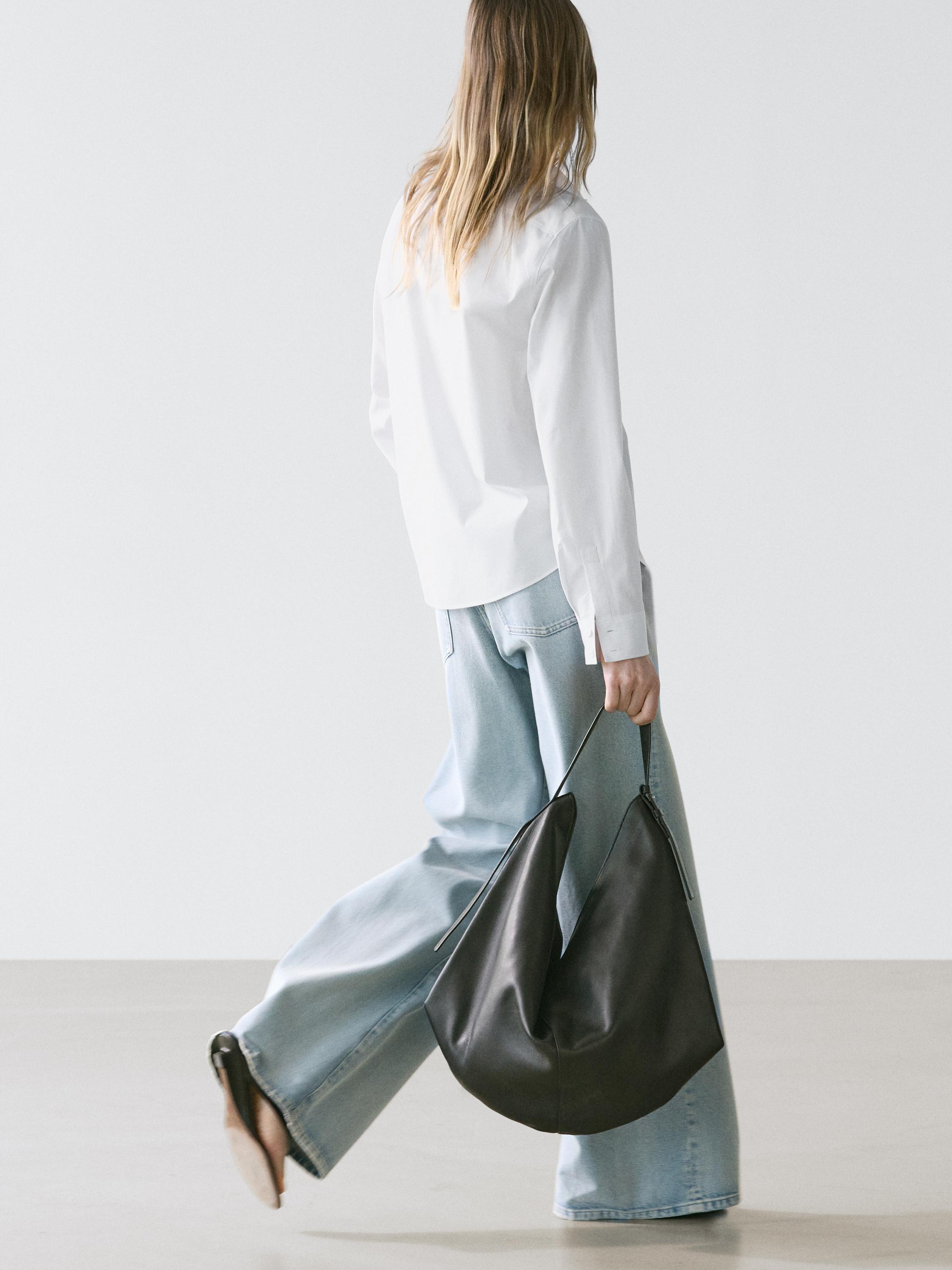 100% cotton poplin shirt — WHITE