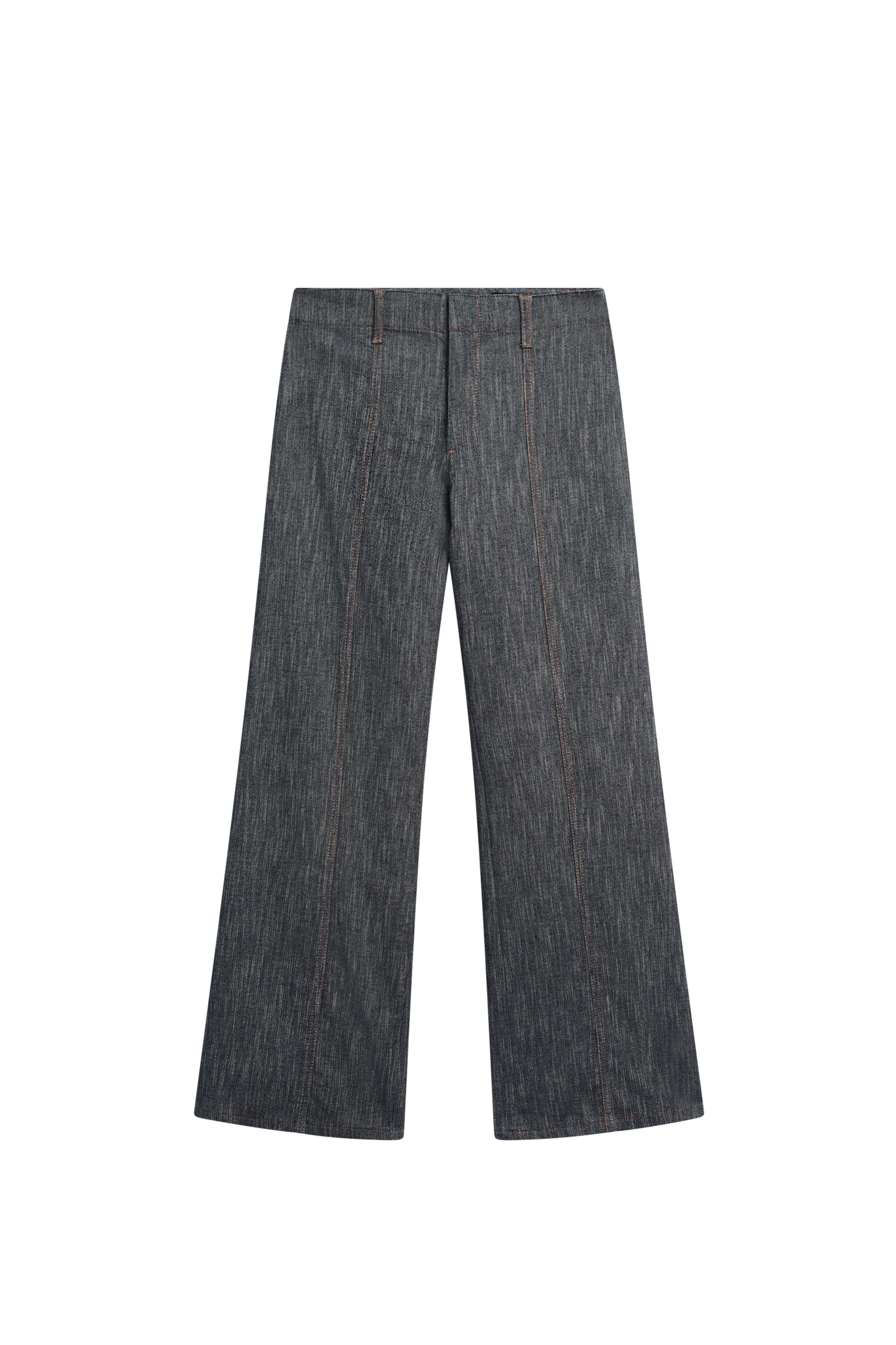 Massimo Dutti Geniş paça denim görünümlü pantolon görsel 5