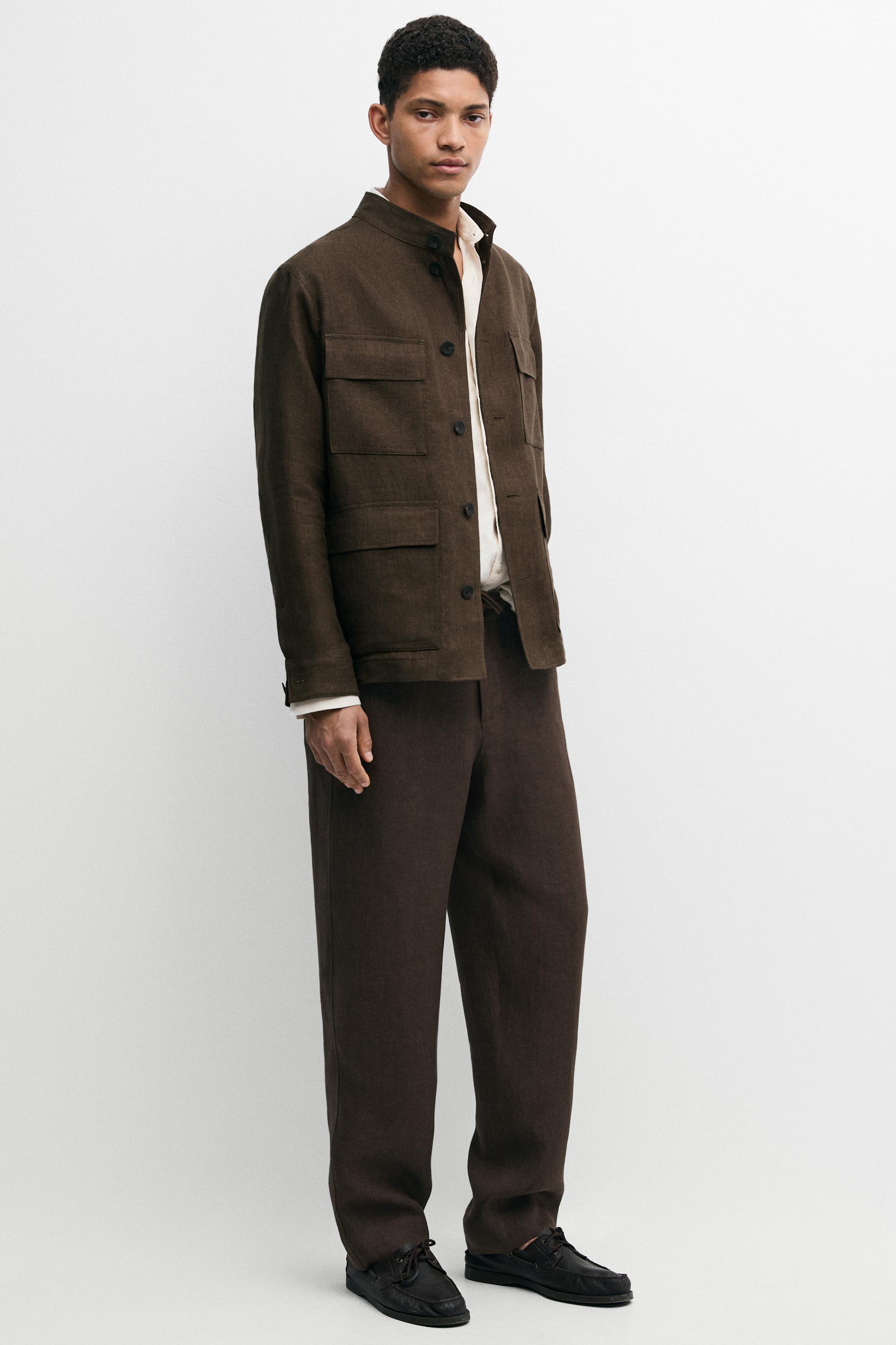 Faded total look linen trousers — OCHRE