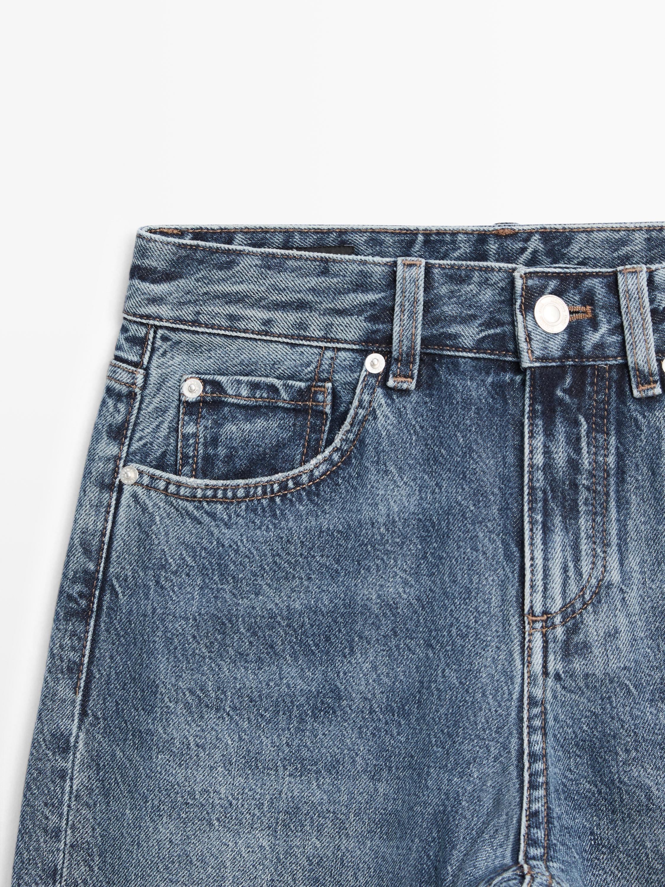 Mid-rise straight-leg jeans — MEDIUM BLUE
