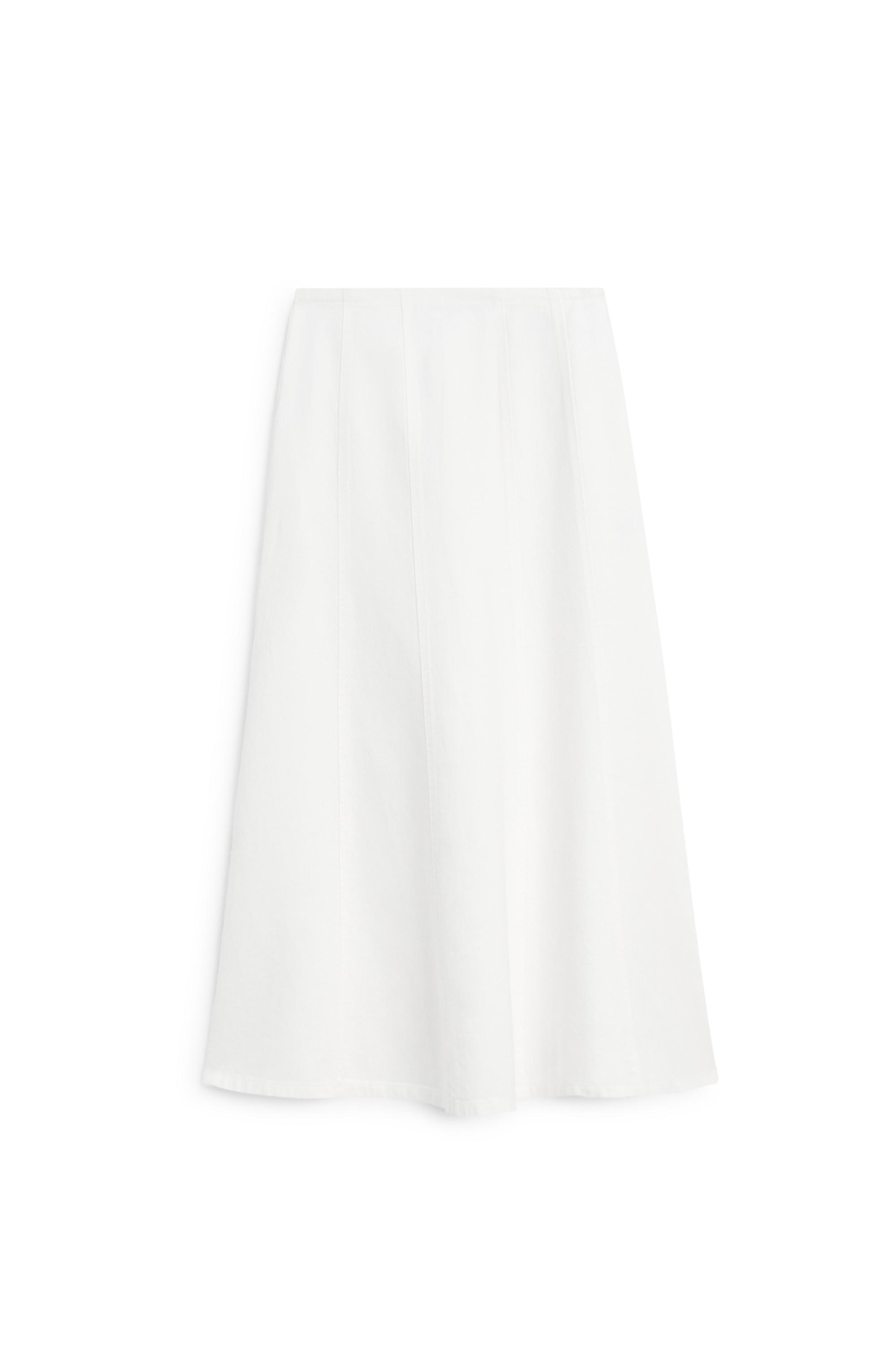 100% linen midi godet skirt