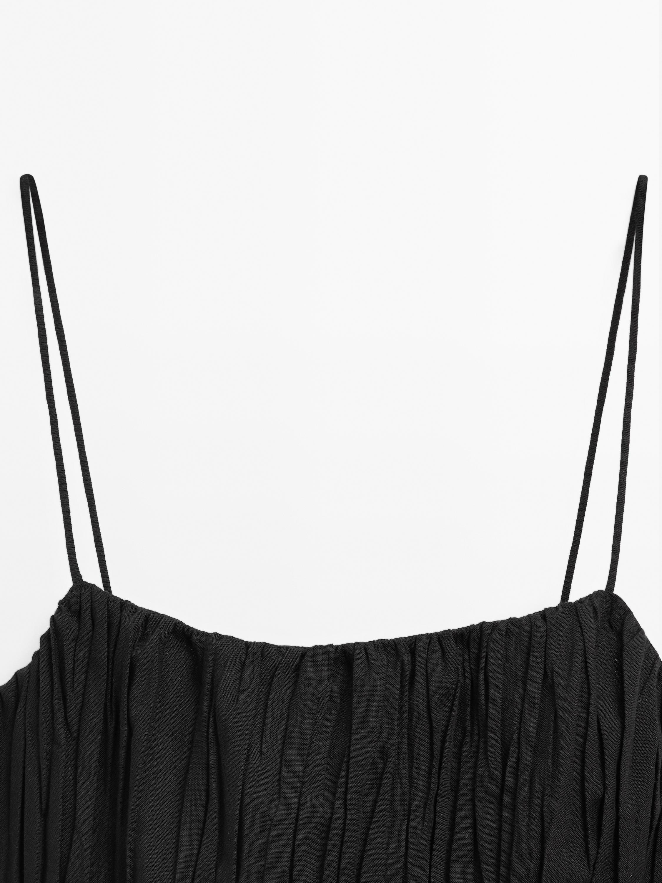 Creased-effect bandeau top
