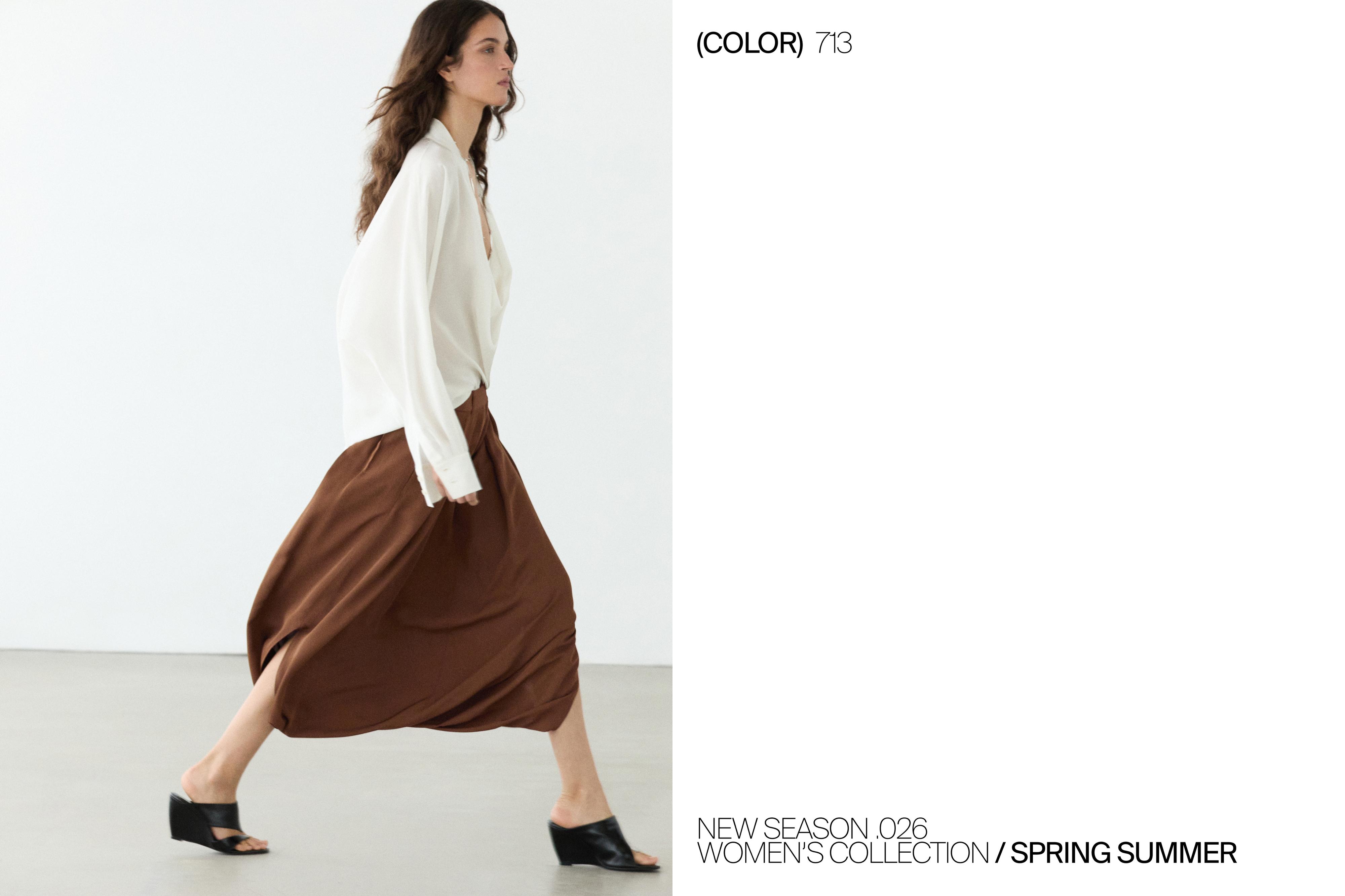 Flowing pleated skort — Washed