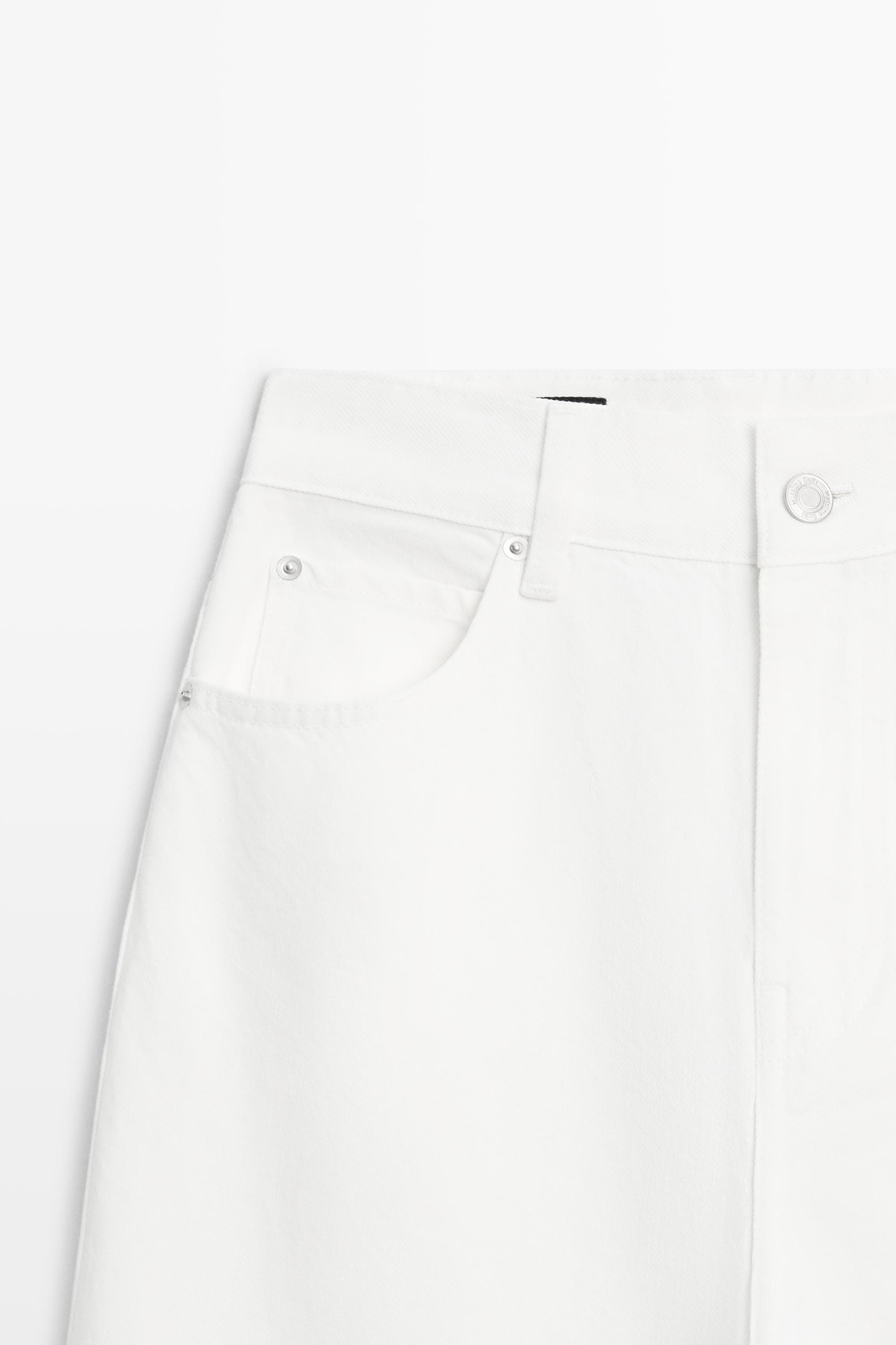 High-waist wide-leg jeans — Off white