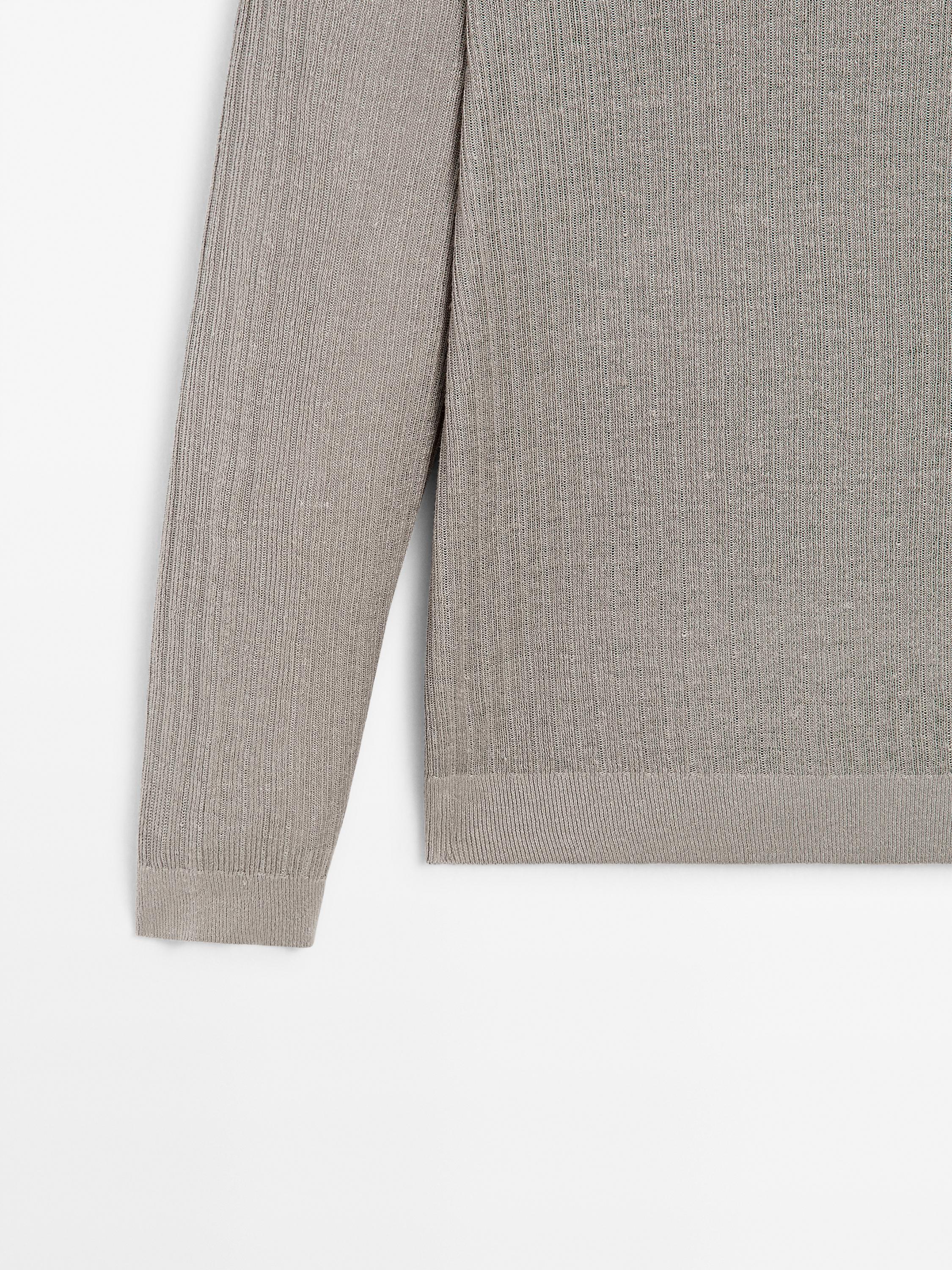 Pull en maille côtelée 100 % lin