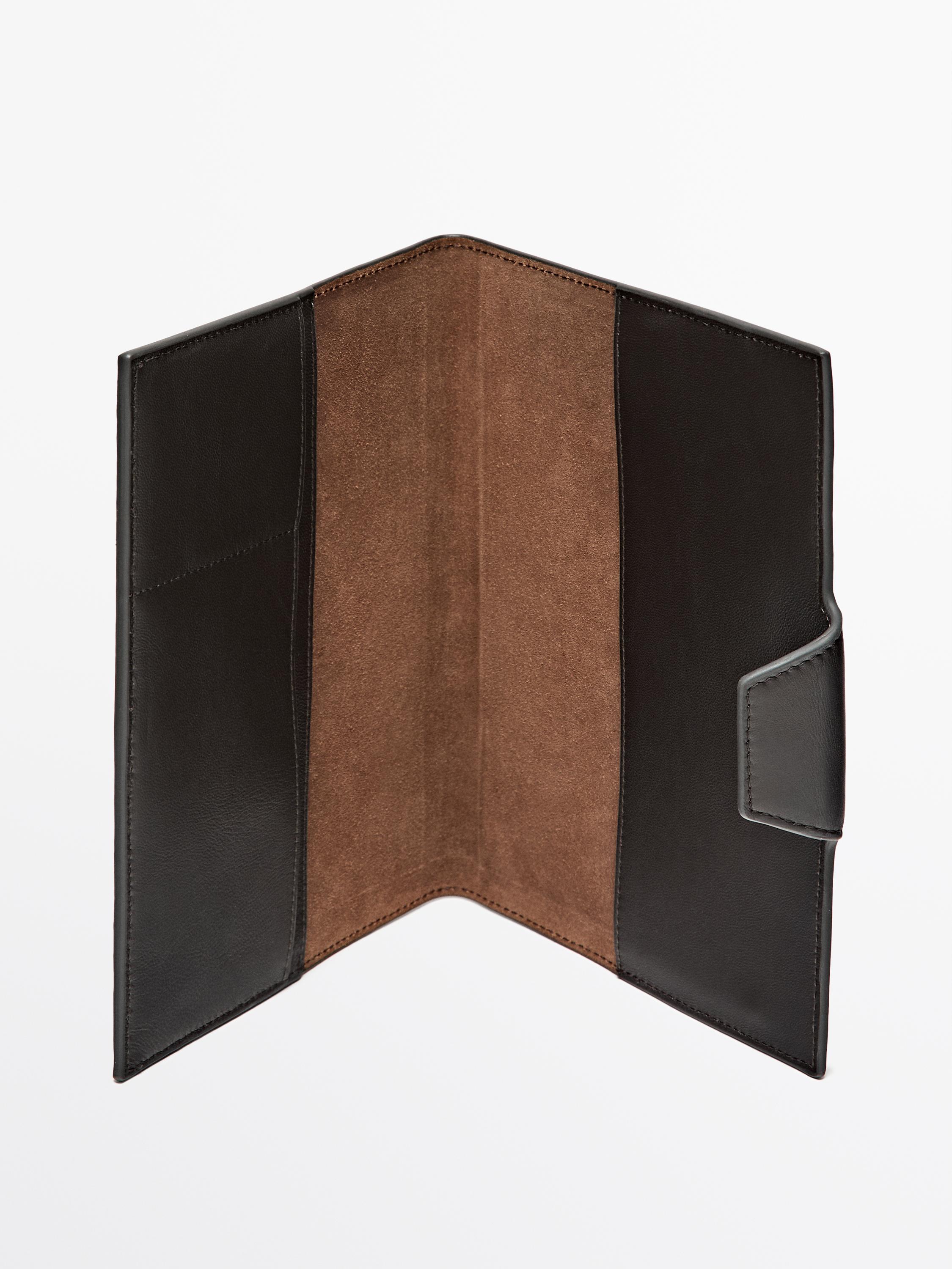 Nappa leather notebook cover — BROWN