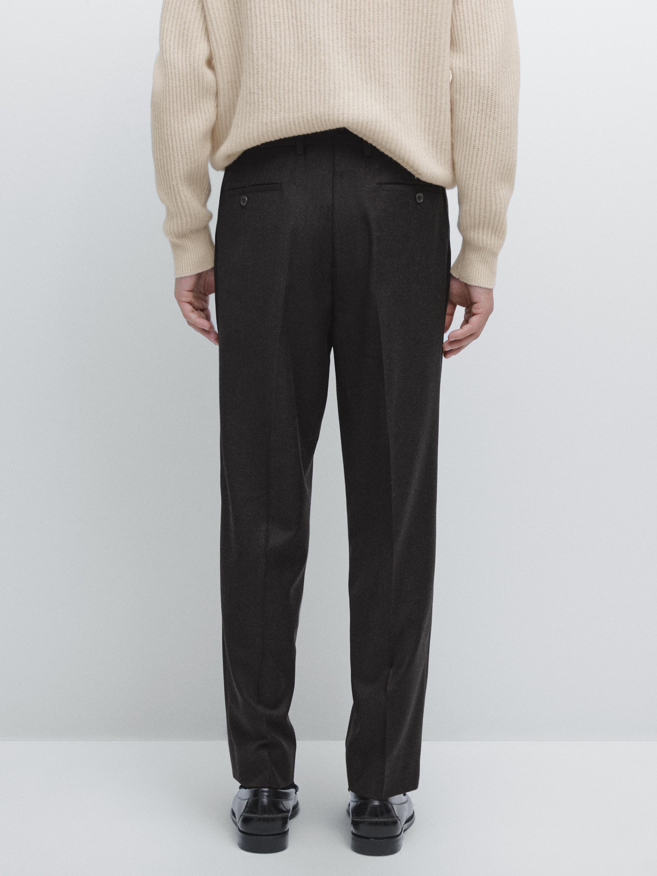 100% wool flannel trousers