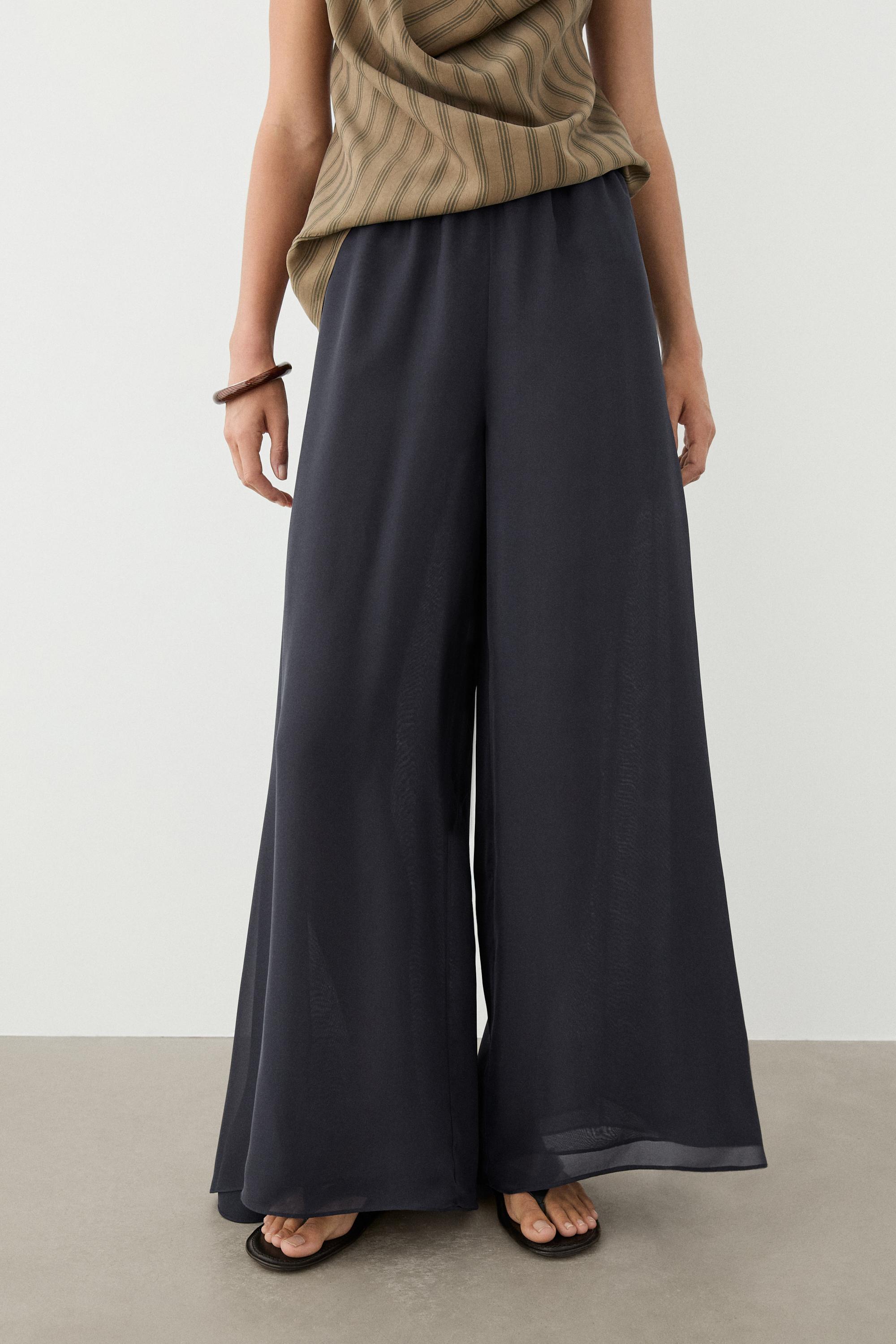 Pantalon fluide et ample 100 % soie