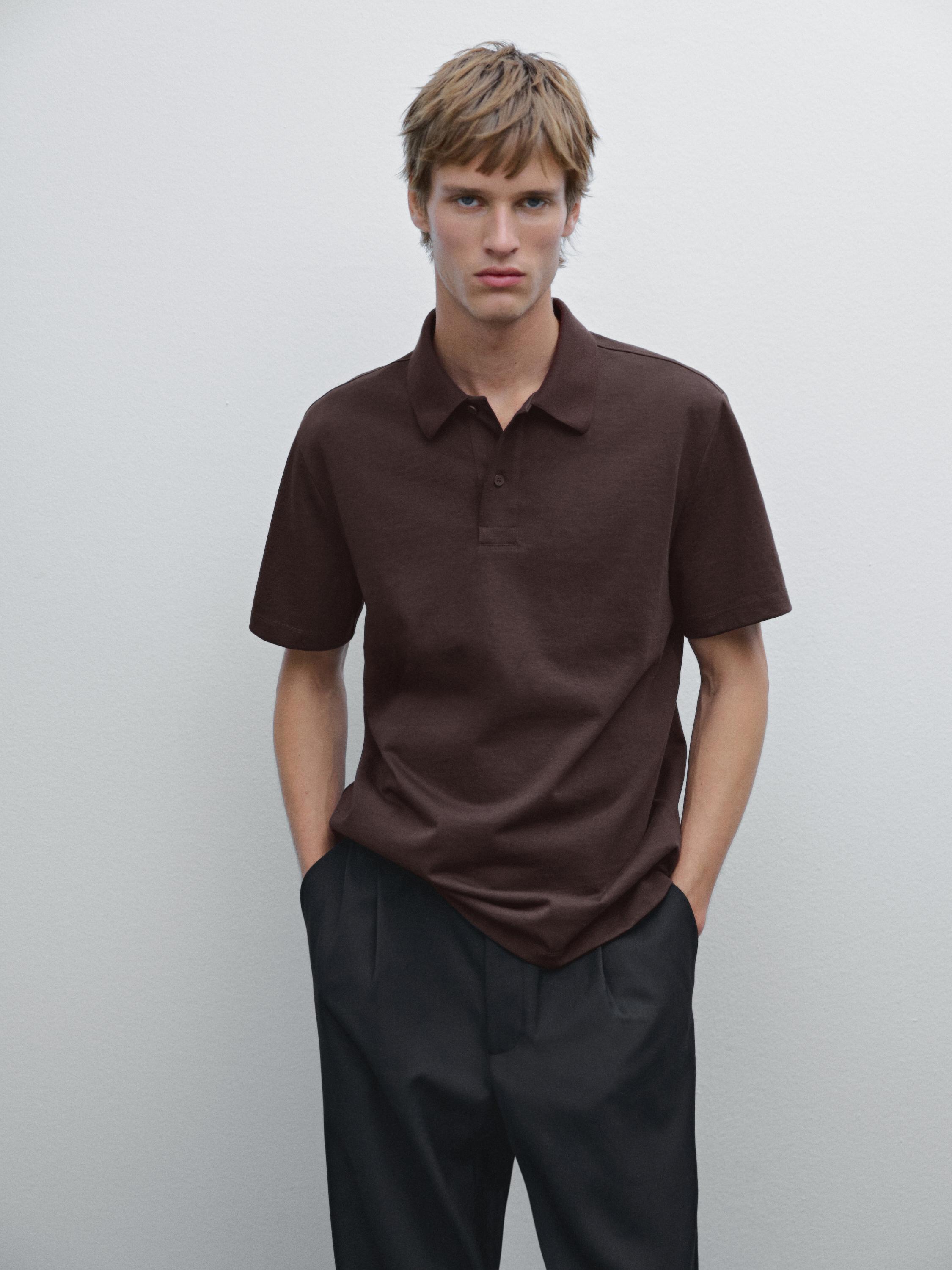 Short sleeve relaxed fit polo shirt