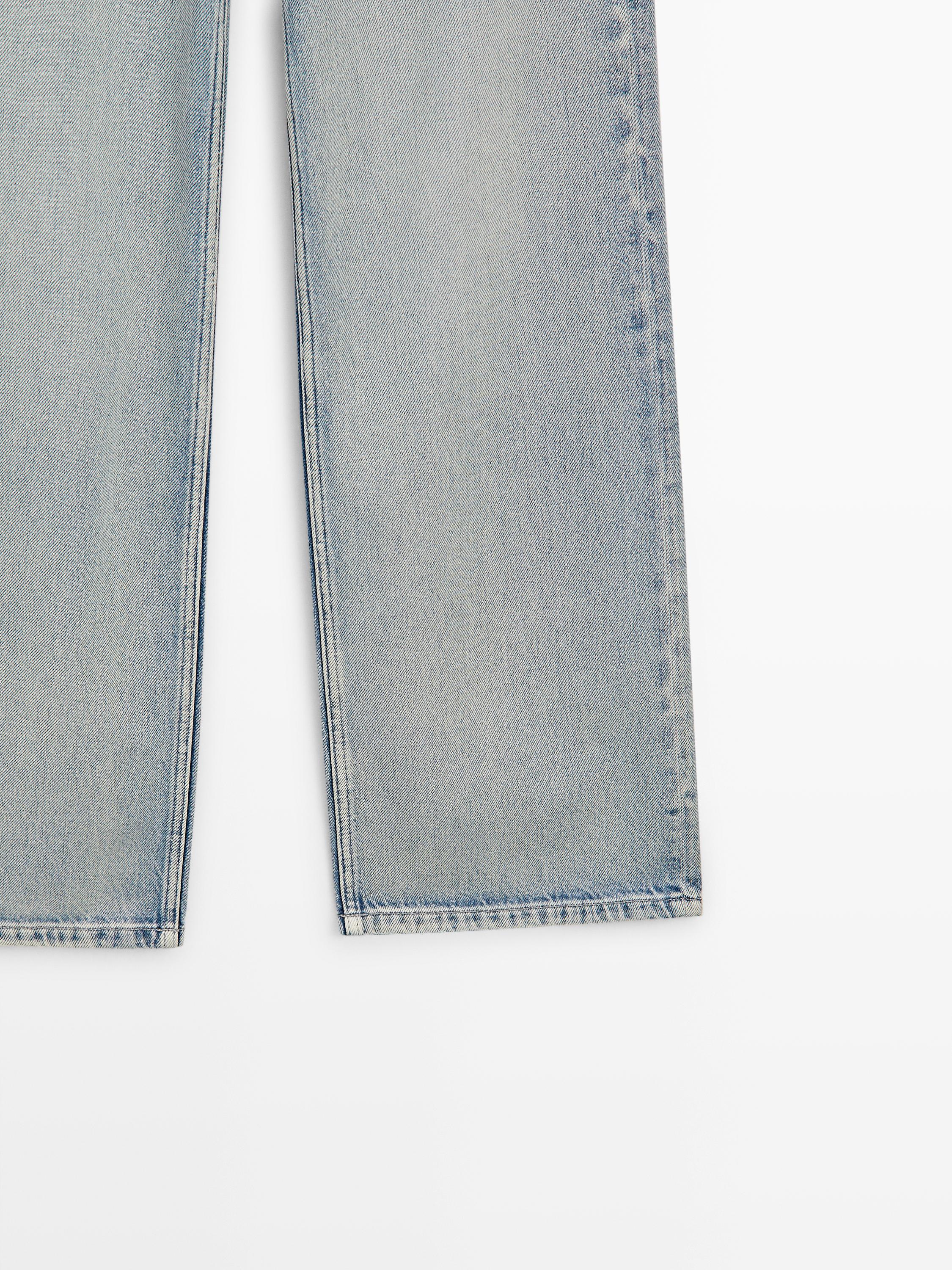 High-waist wide-leg jeans — Light Blue