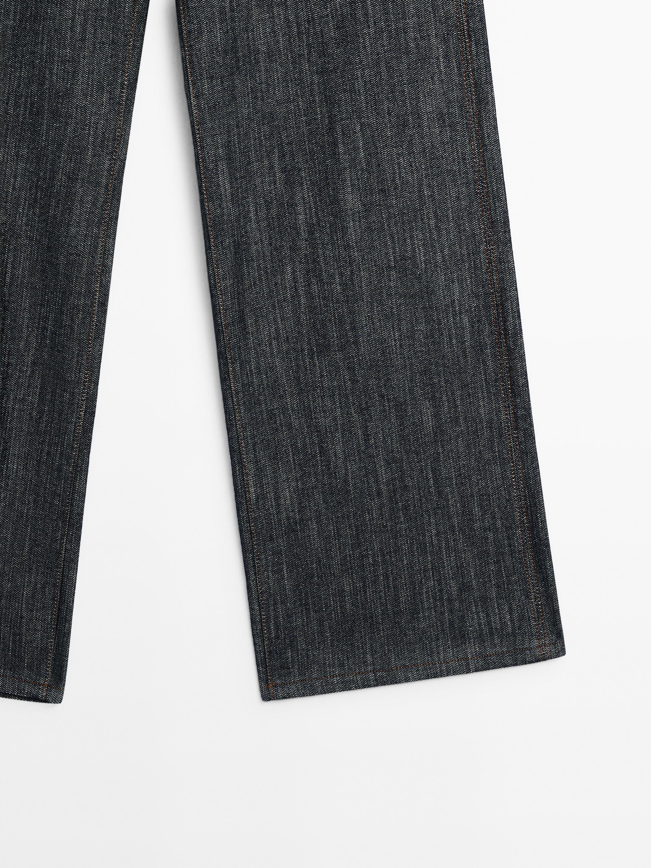 Cotton blend denim trousers