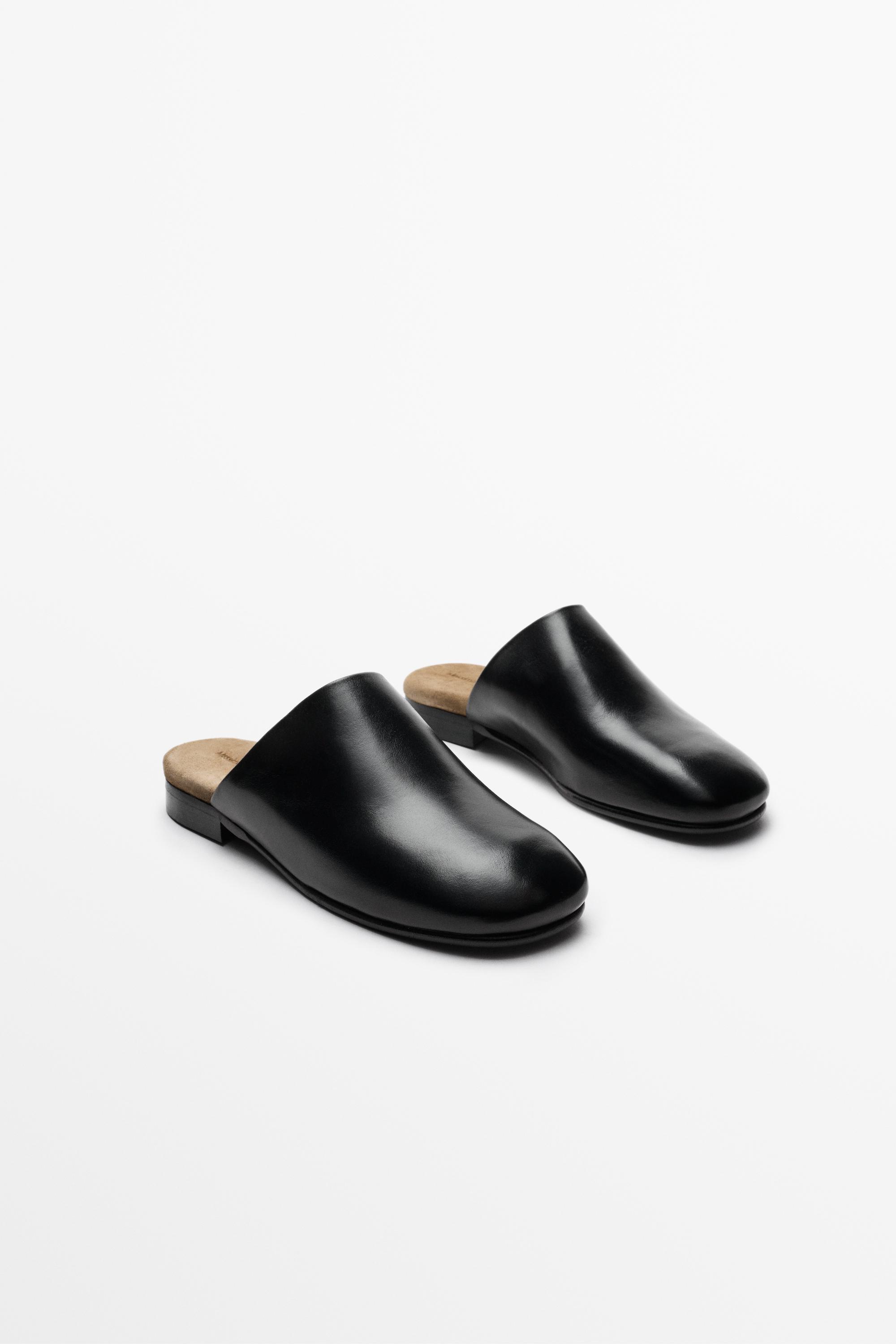 Soft leather mule — BLACK