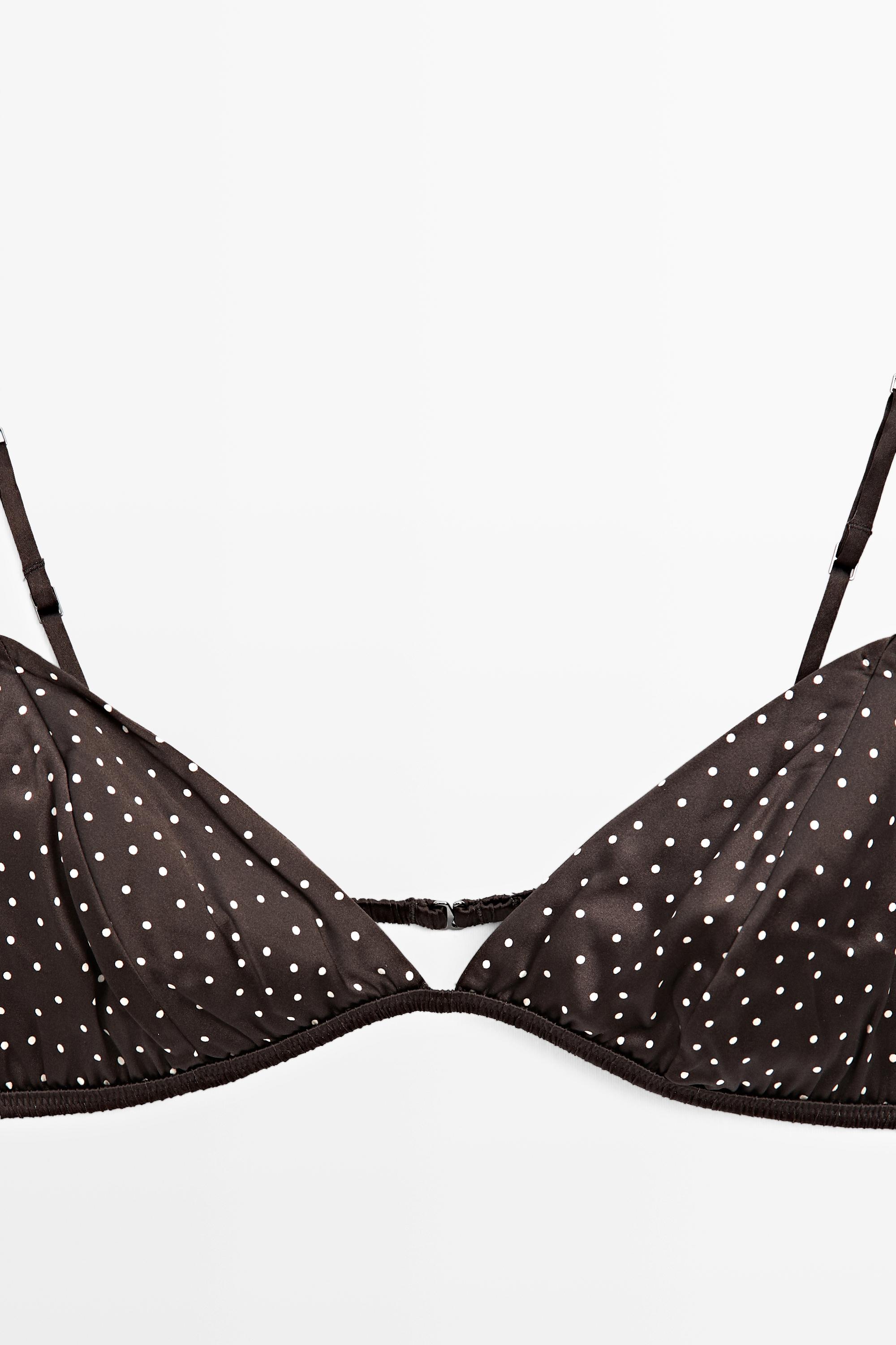 Polka dot bra — BROWN