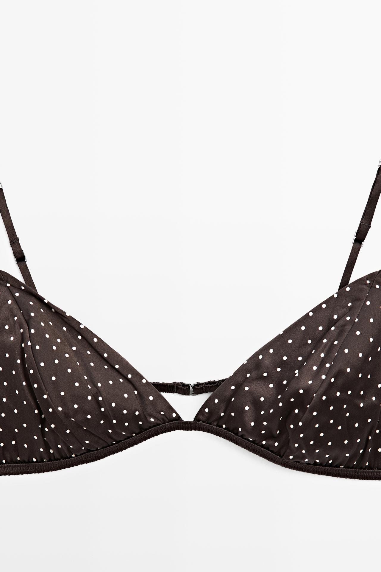 Polka dot bra — BROWN