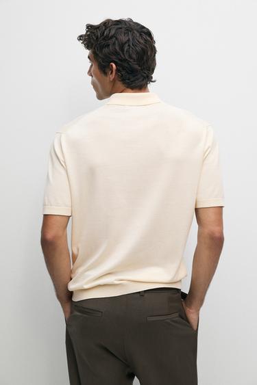 100% cotton knit polo sweater — CREAM 5