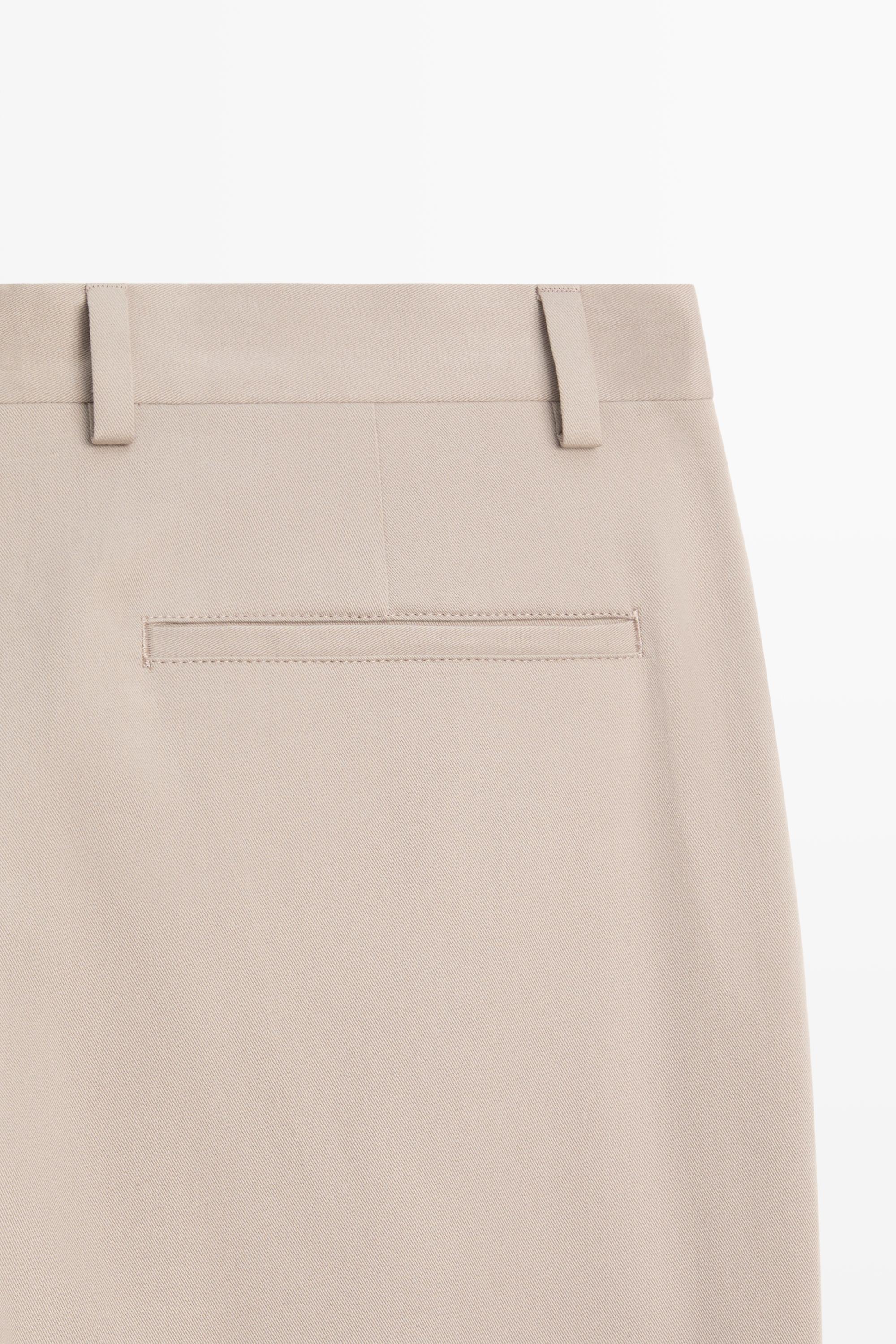Cotton blend darted pants — TAUPE GREY