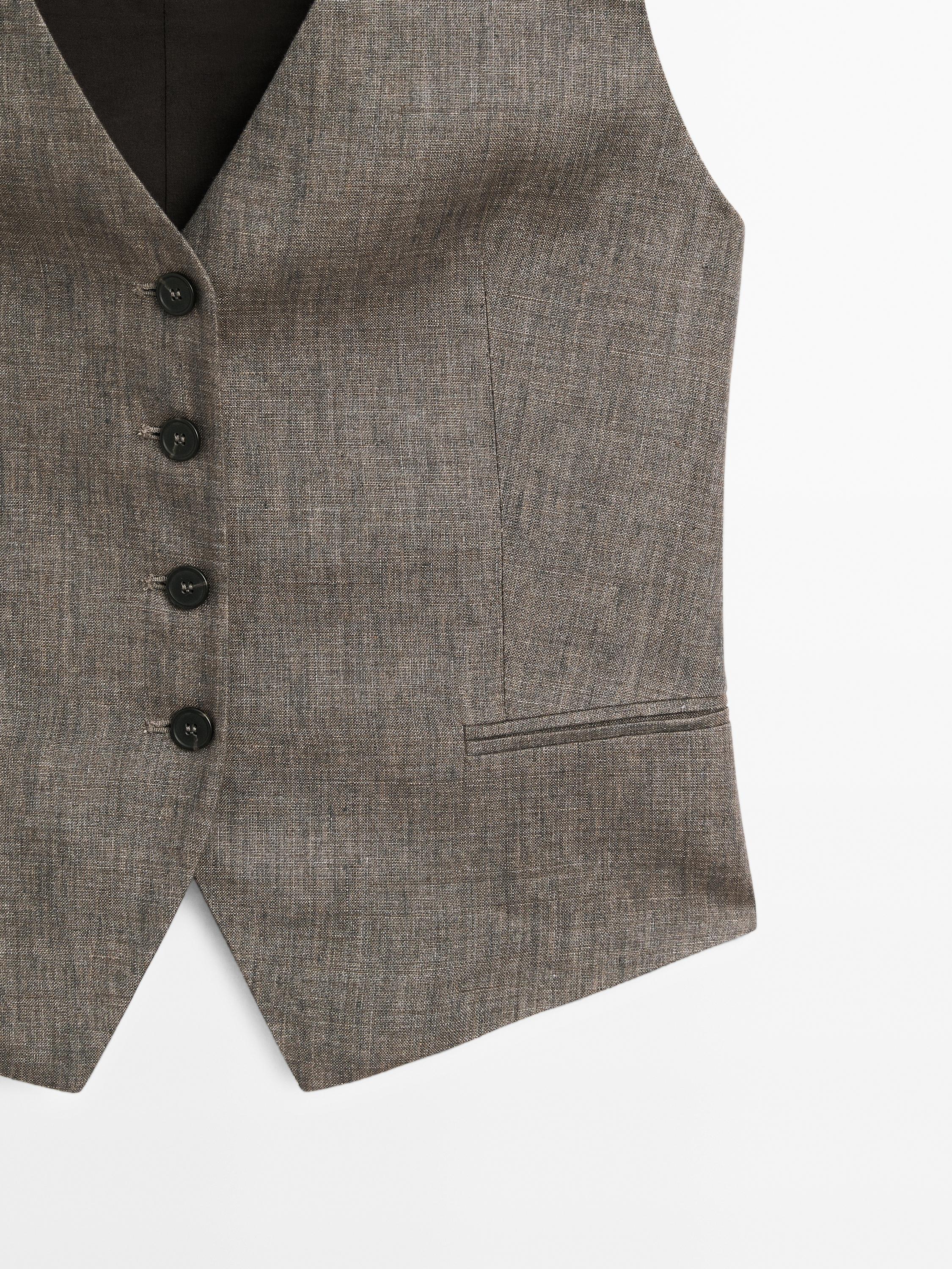 100% linen tailored waistcoat