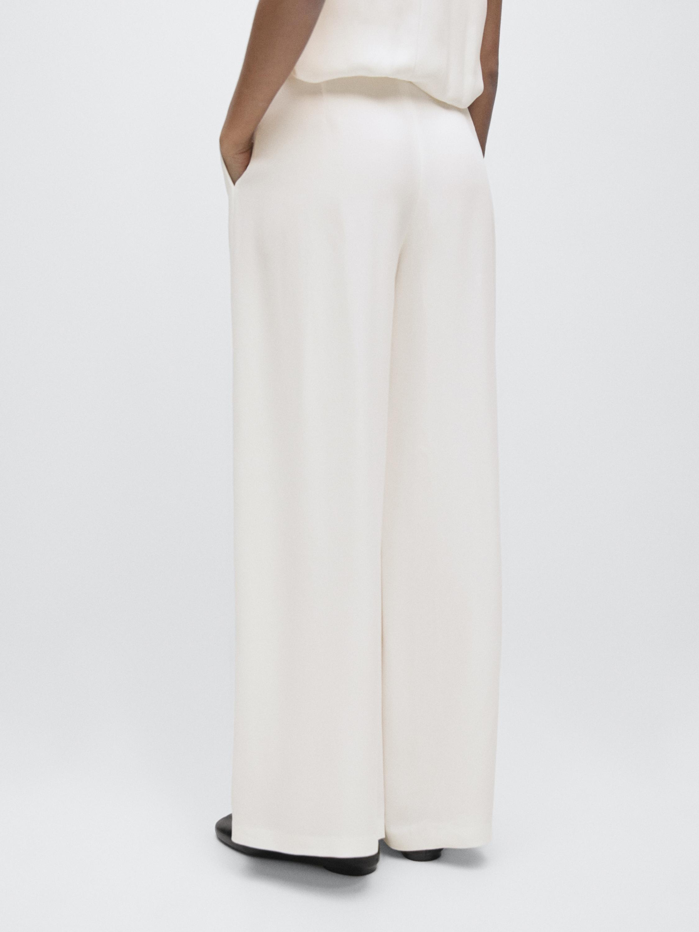 Crepe suit trousers — Off white