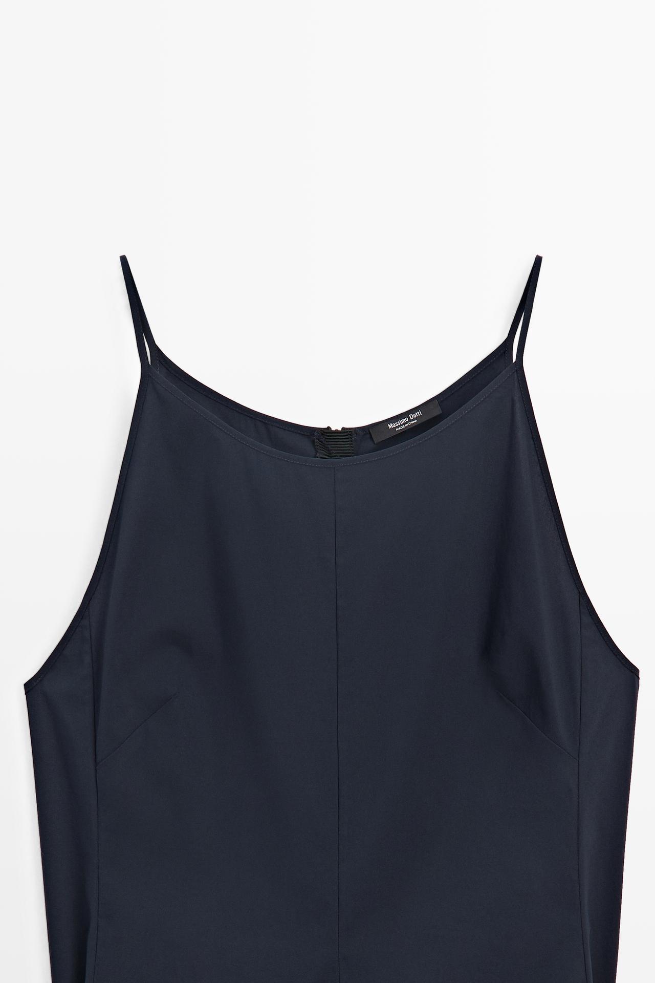 Poplin dress with thin straps — BLUE
