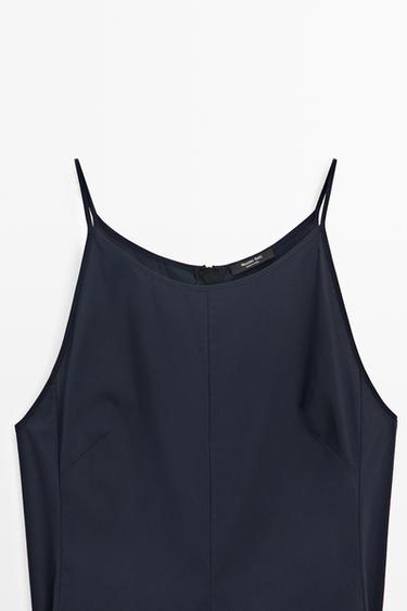 Poplin dress with thin straps — BLUE 9