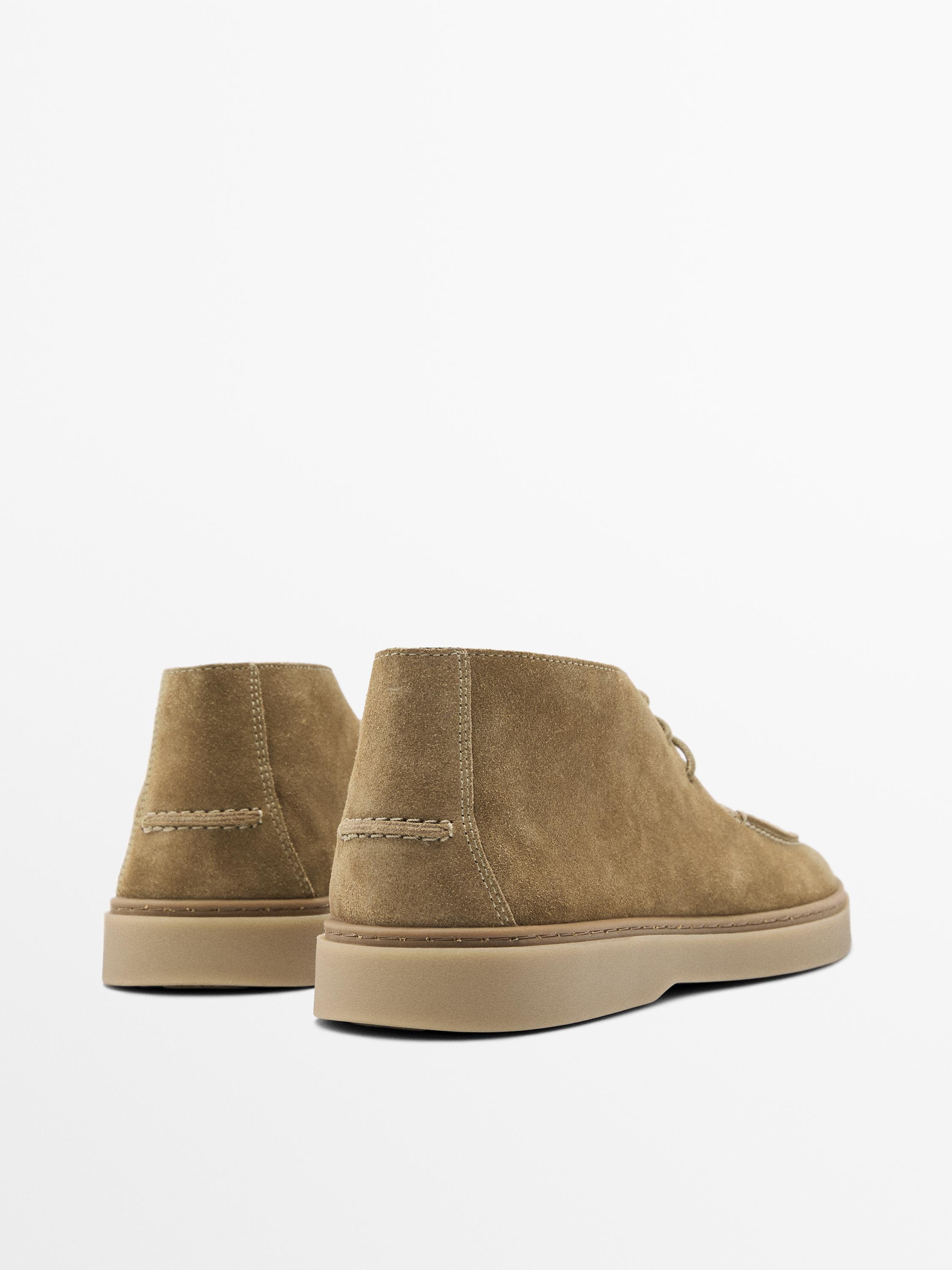 Soft split leather boot-style shoes