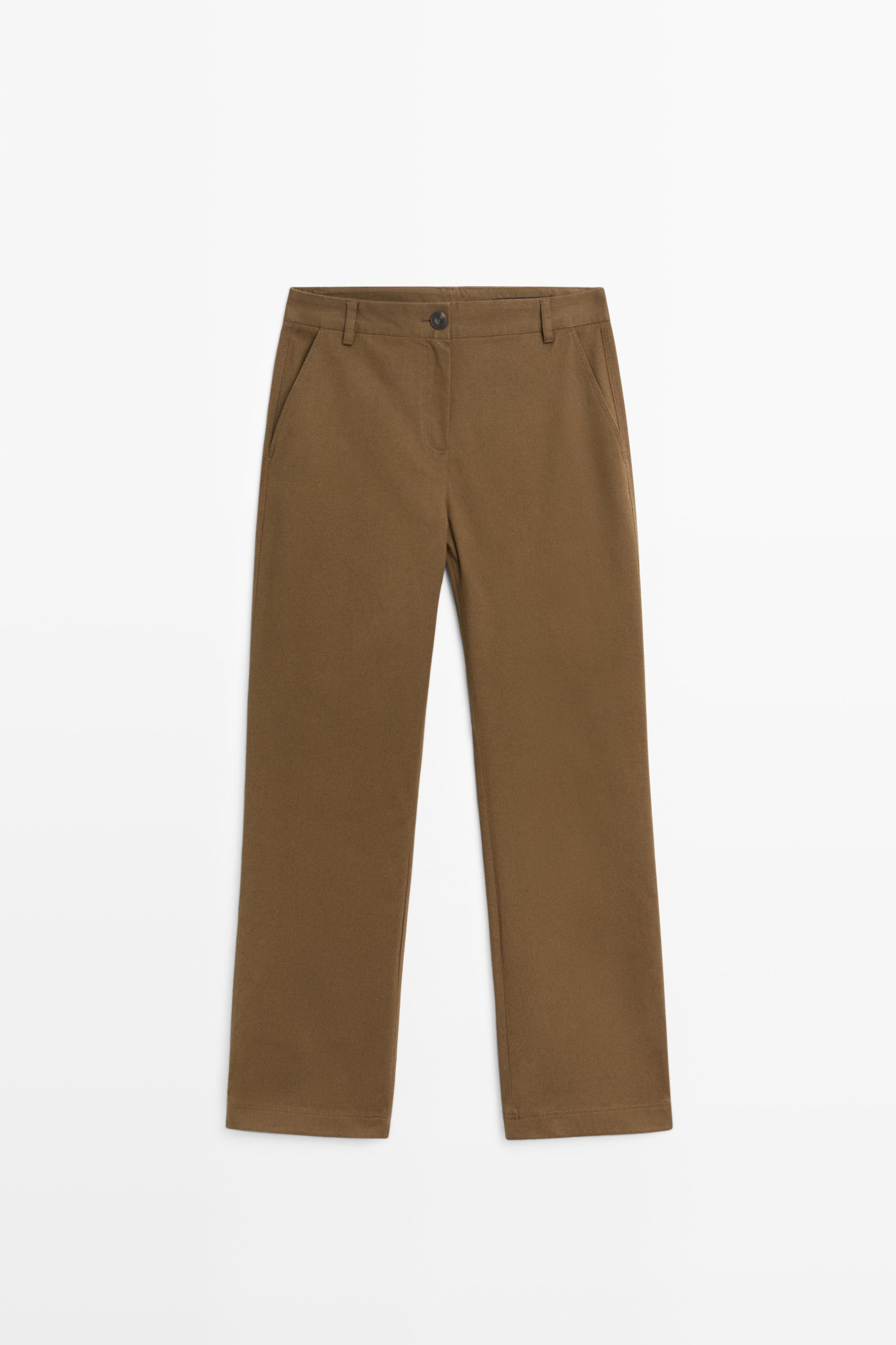 Cotton blend kick flare pants