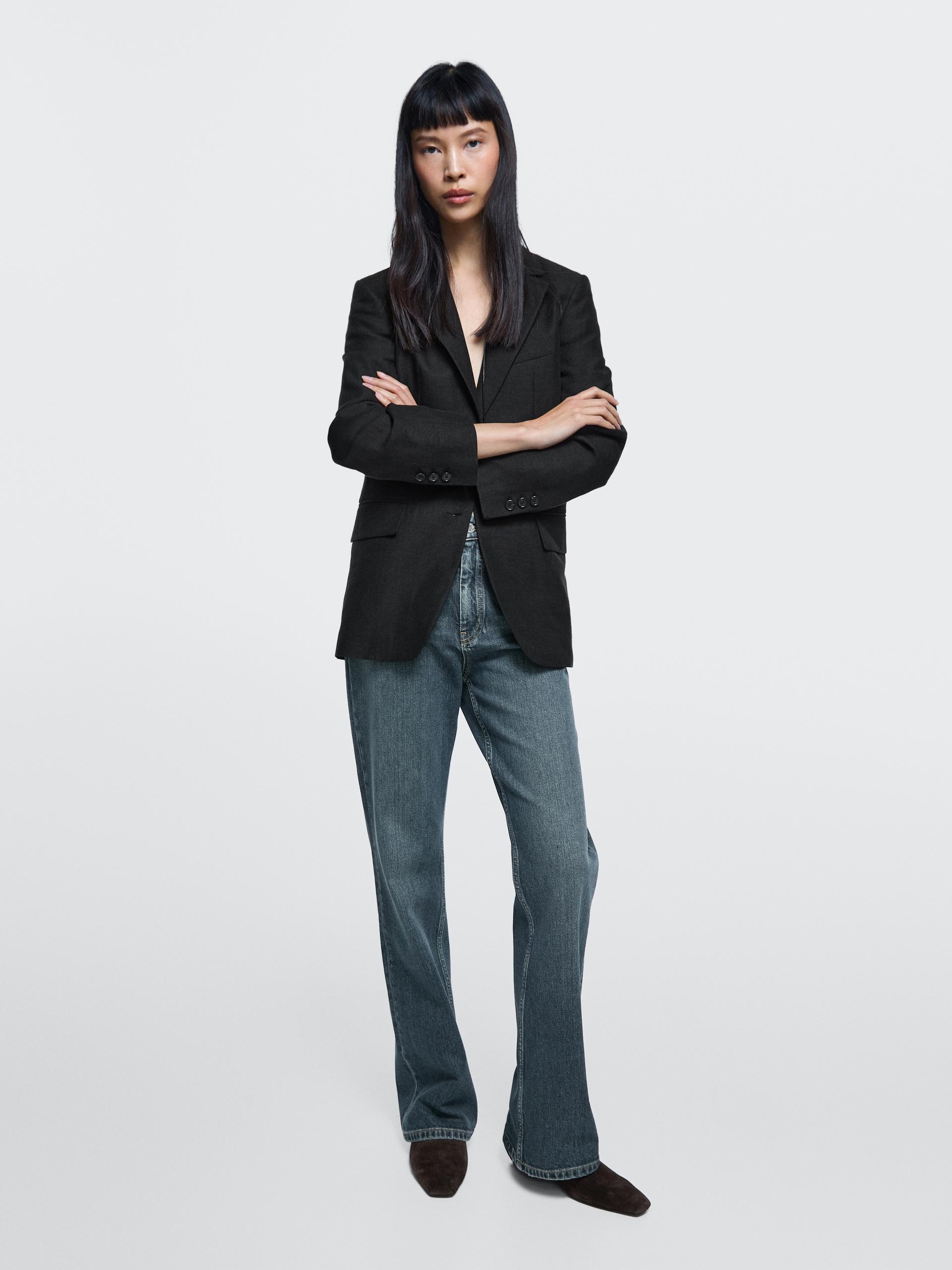 Jean Bootcut Taille Haute - Bleu Moyen - 44 - Massimo Dutti - Femme