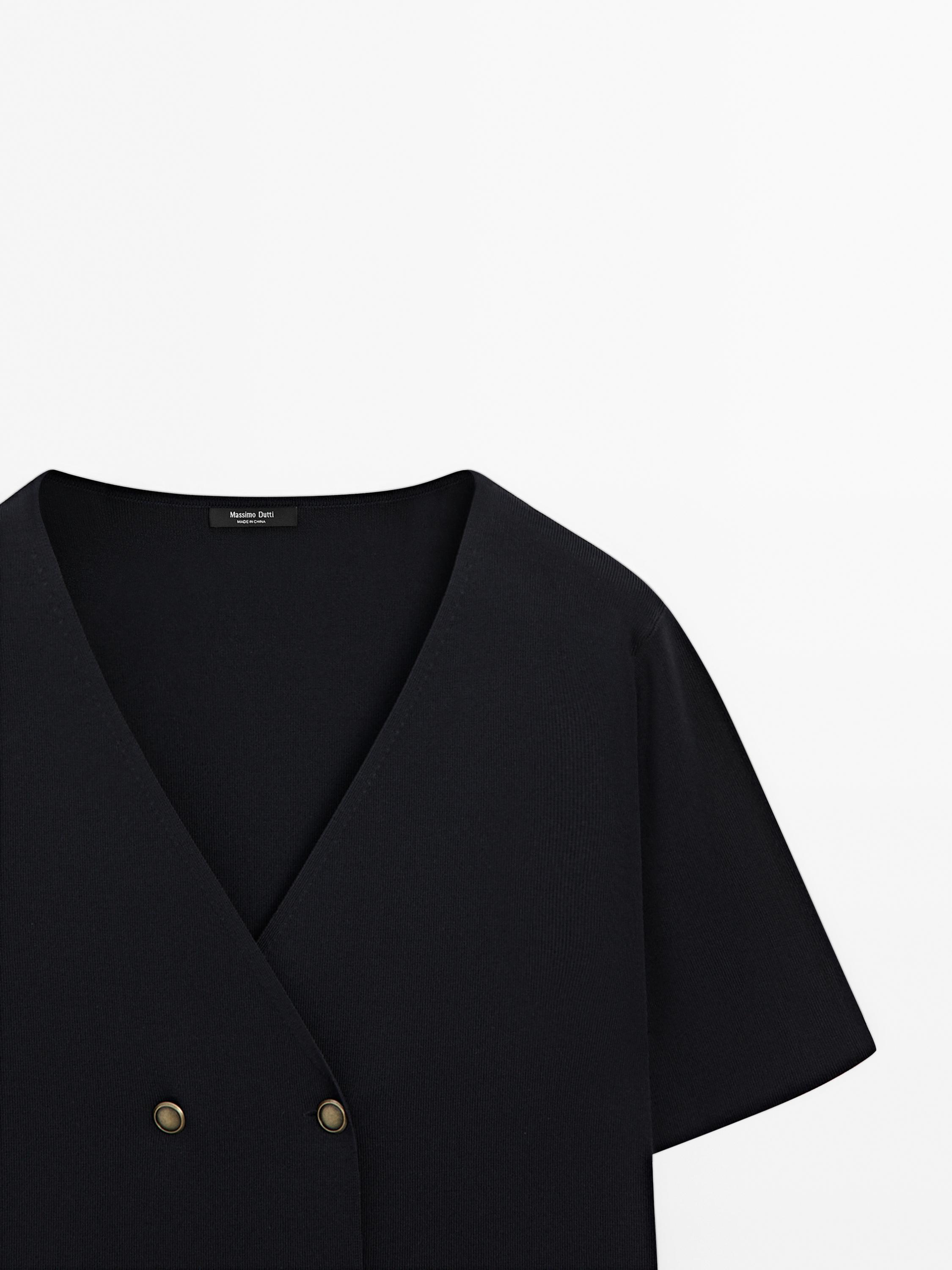 Short sleeve V-neck cardigan
