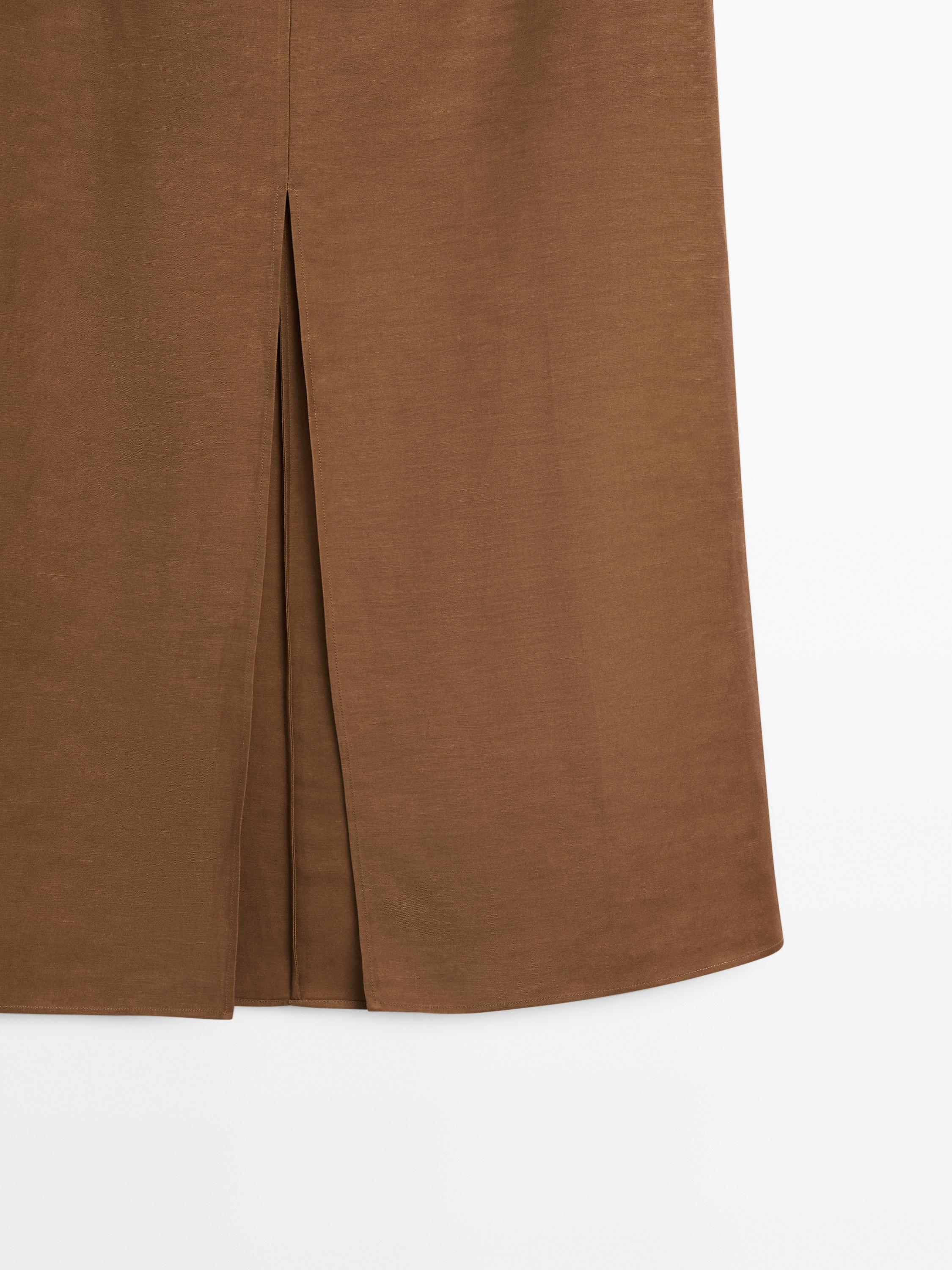 Midi flowing skirt with corset belt detail