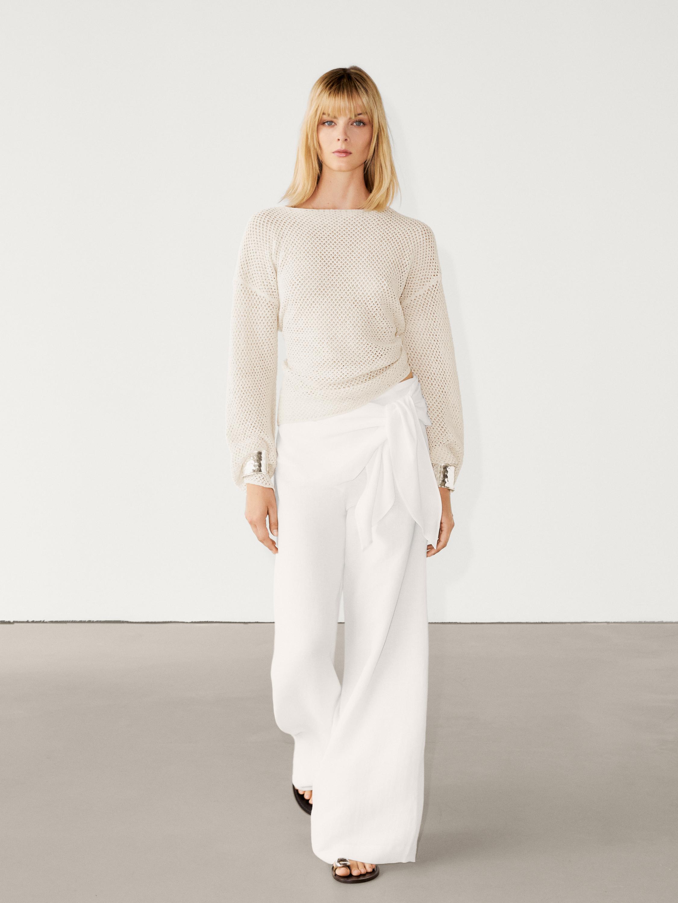 Massimo dutti white sweater hotsell