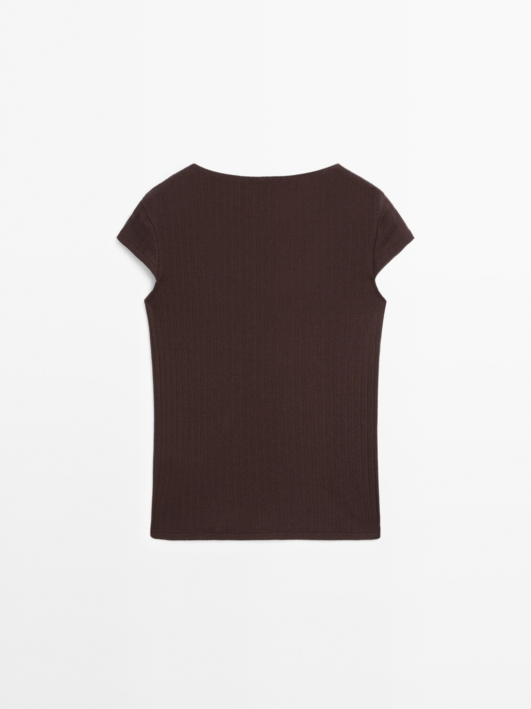 Maglietta in maglia traforata