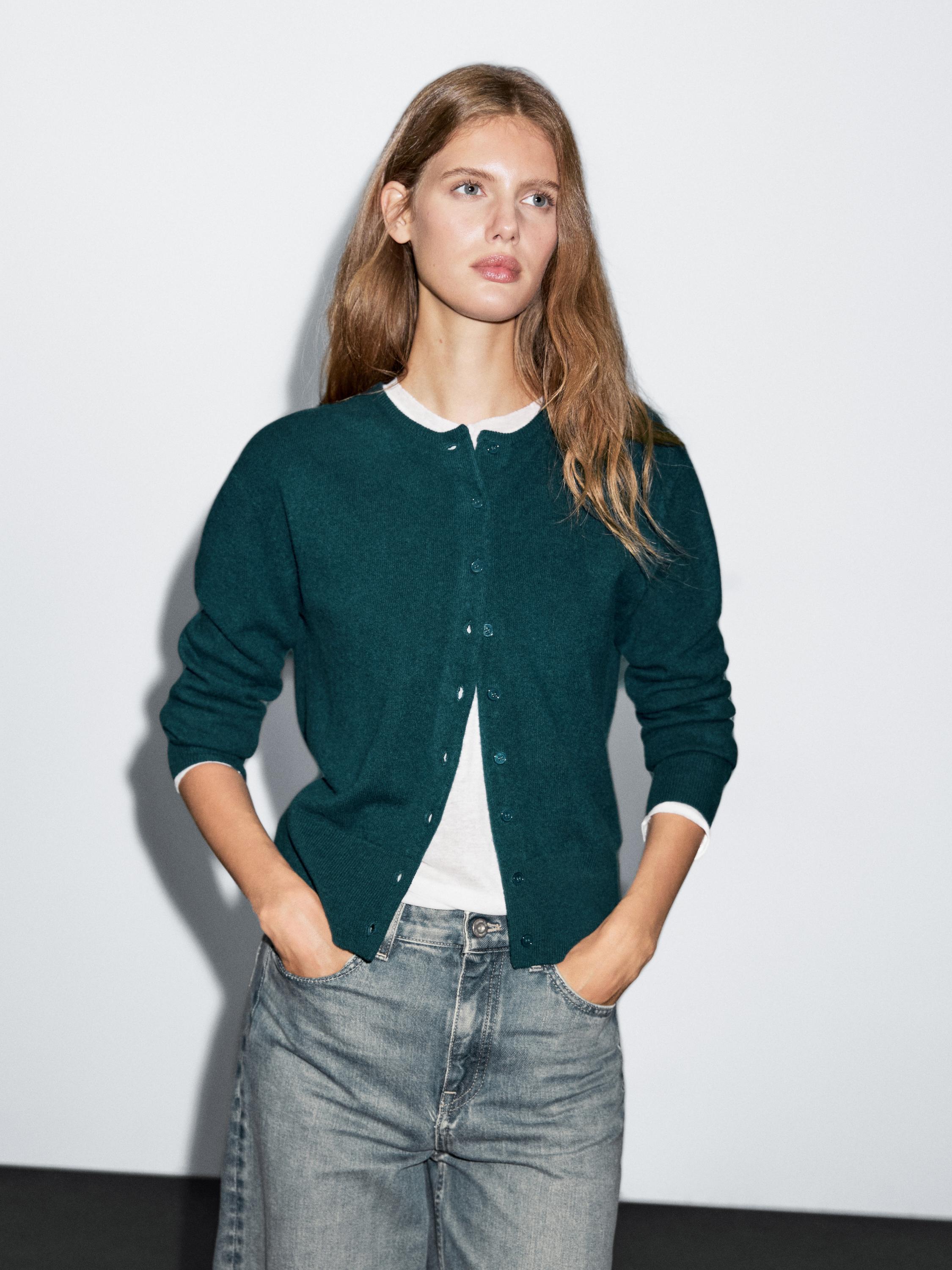 Cárdigan punto mezcla lana