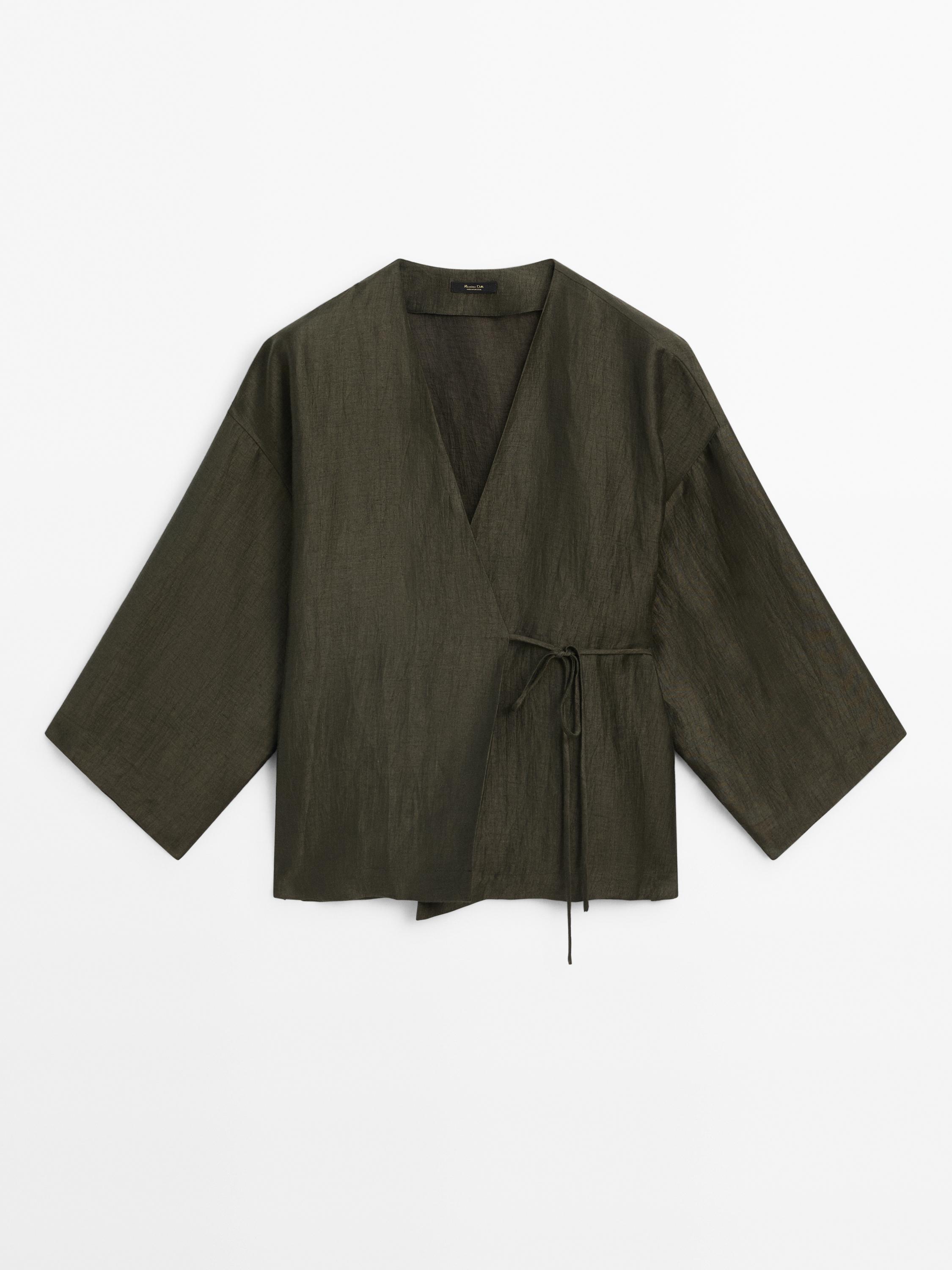 Kimono fluido mezcla lino