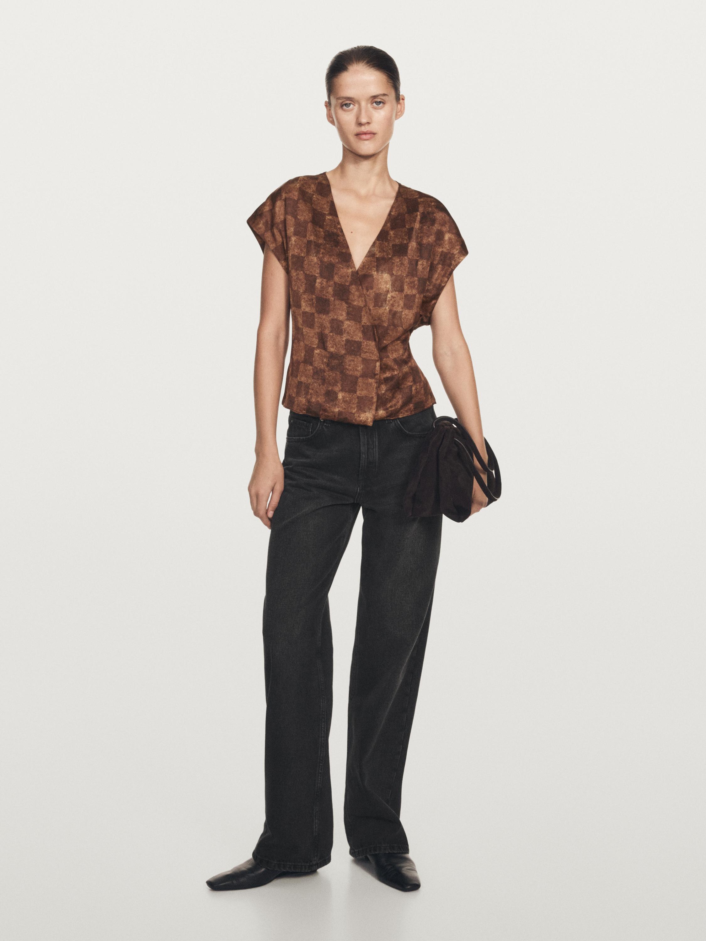 Satin wrap top