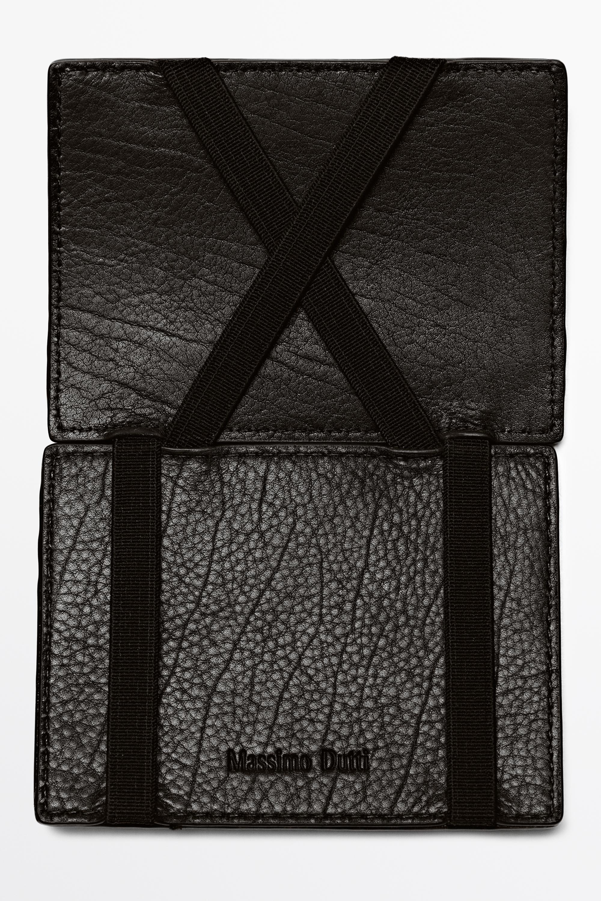 Nappa leather "magic" wallet — BLACK