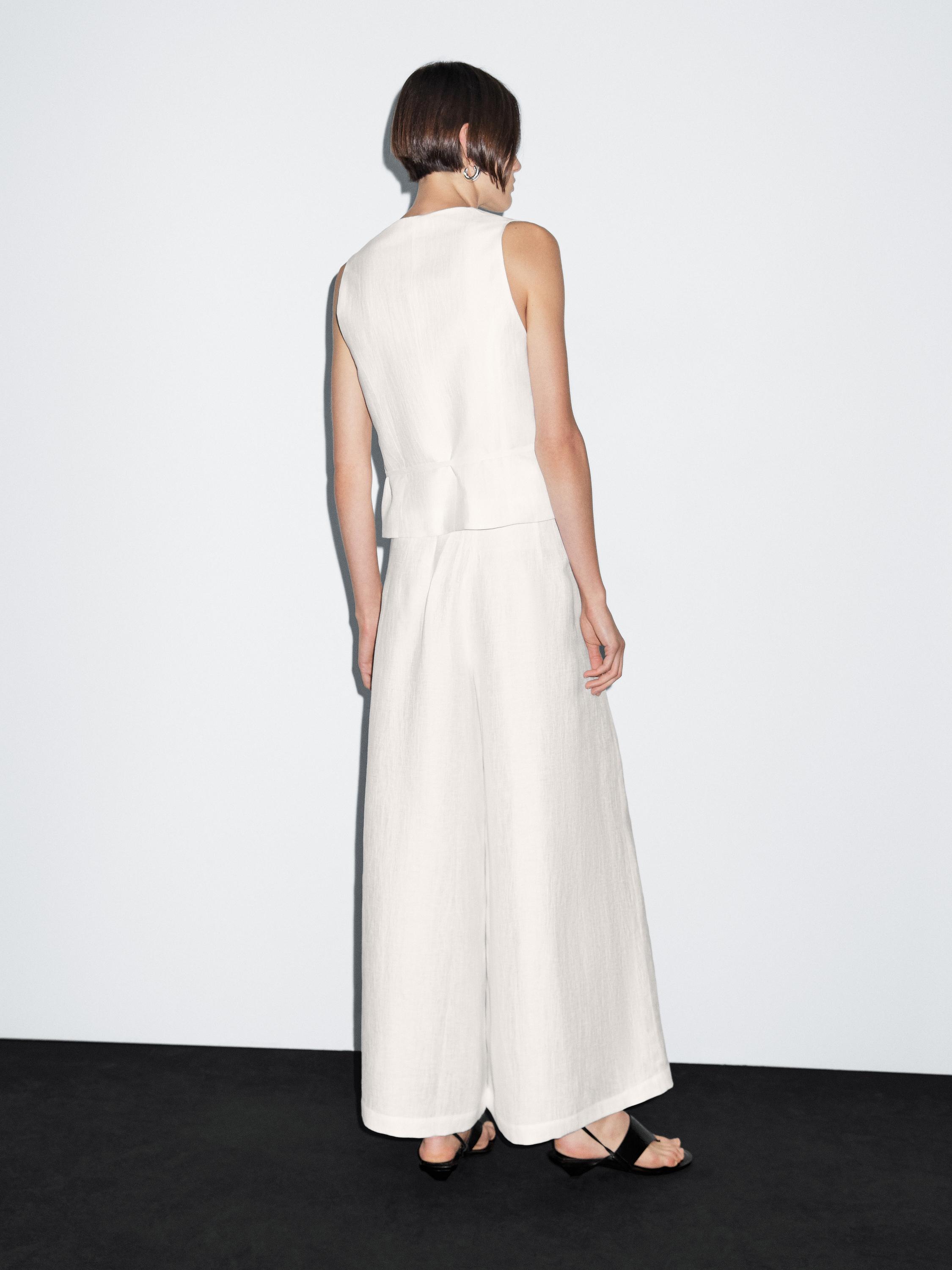 Pantalón ancho volume mestura liño