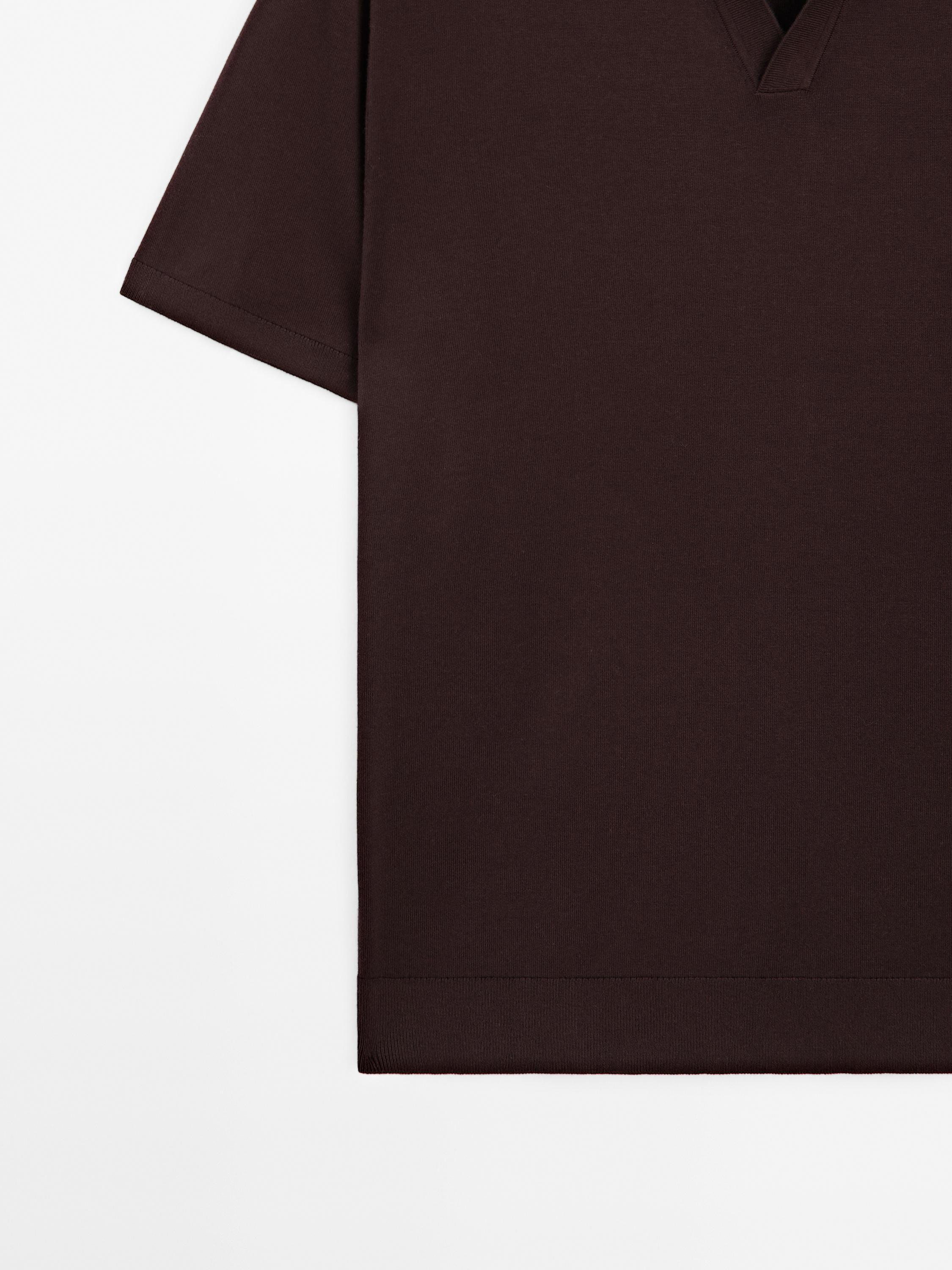 Short sleeve cotton knit polo shirt