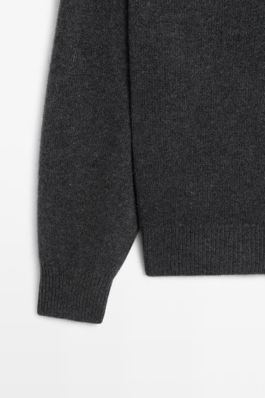 100% cashmere knit polo sweater — DARK GREY 5