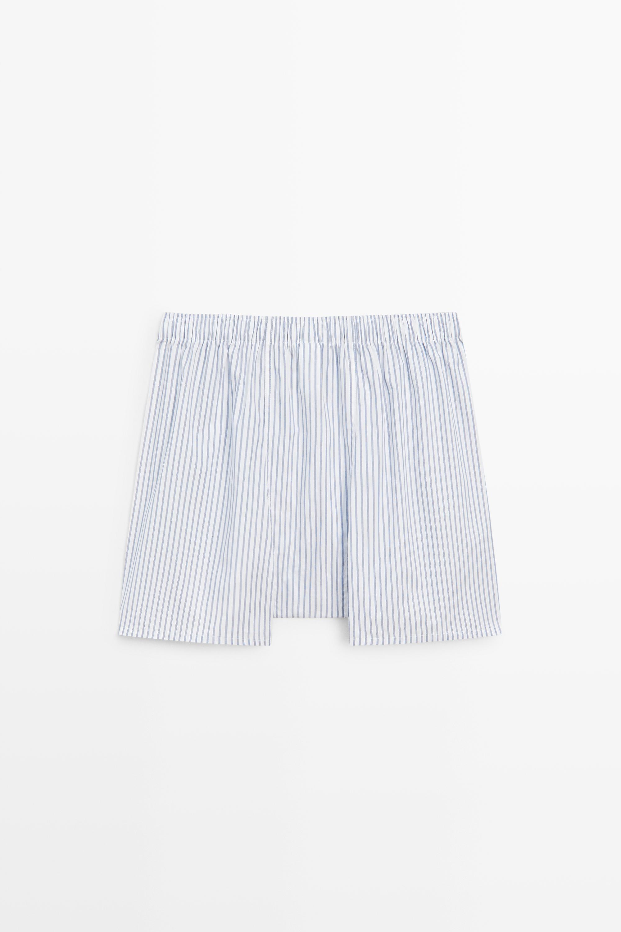 100% cotton striped boxers — WHITE