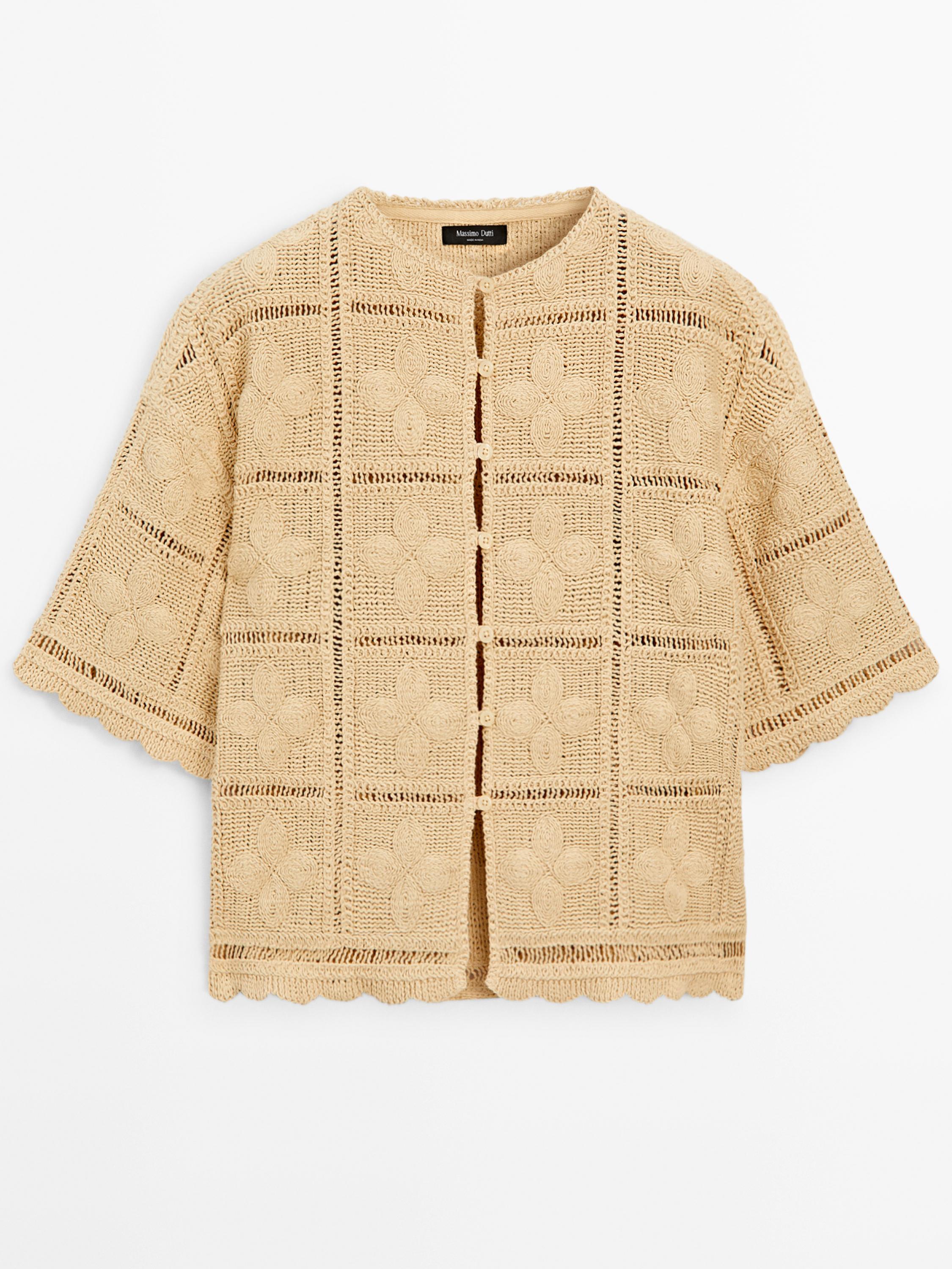 Cutwork crochet cardigan — Vanilla