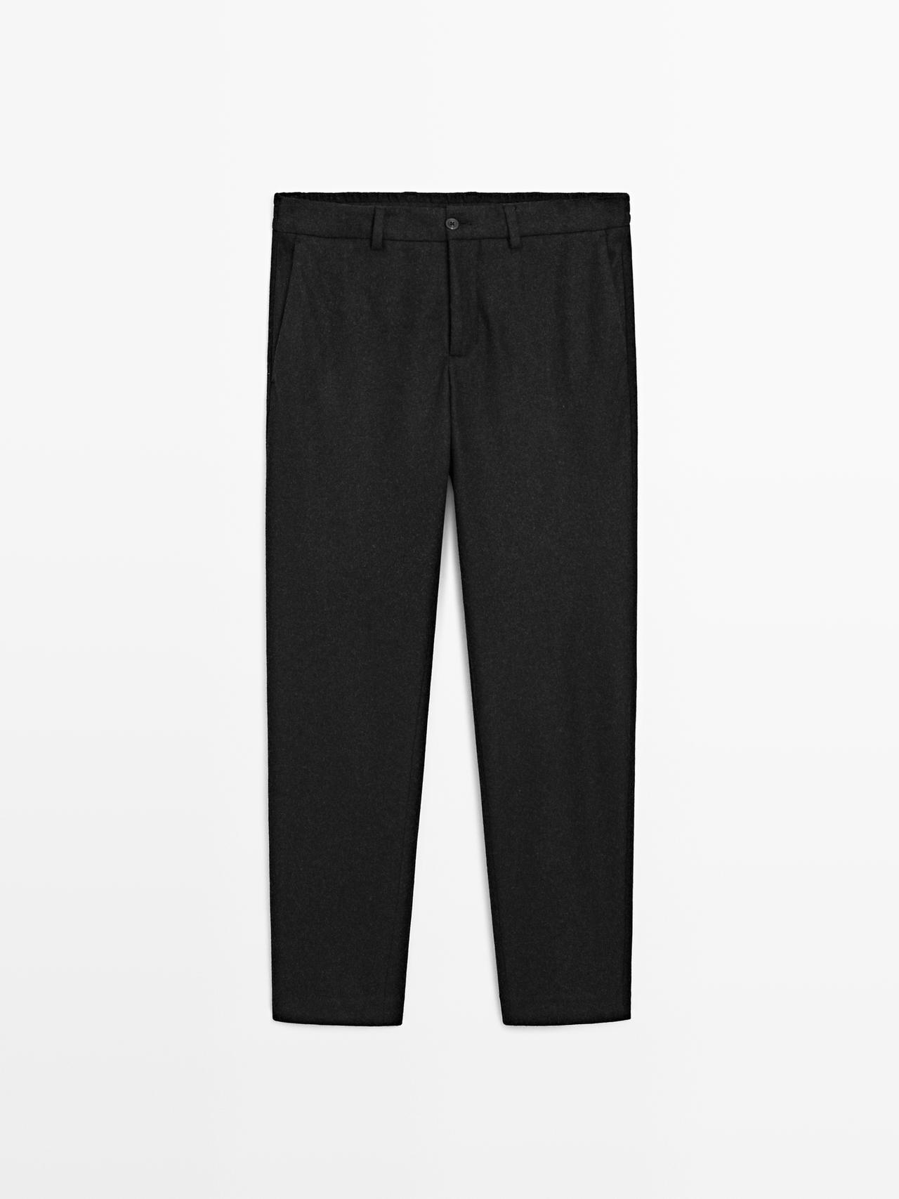 Massimo Dutti - Heren - Kostuumpantalon Van Wolmix - Donkergrijs - 42