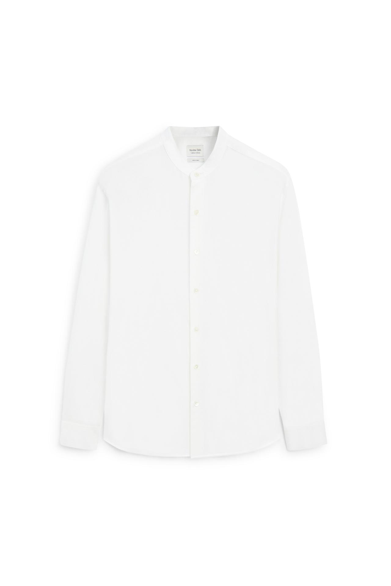 Regular fit stand collar shirt - LIMITED EDITION — WHITE