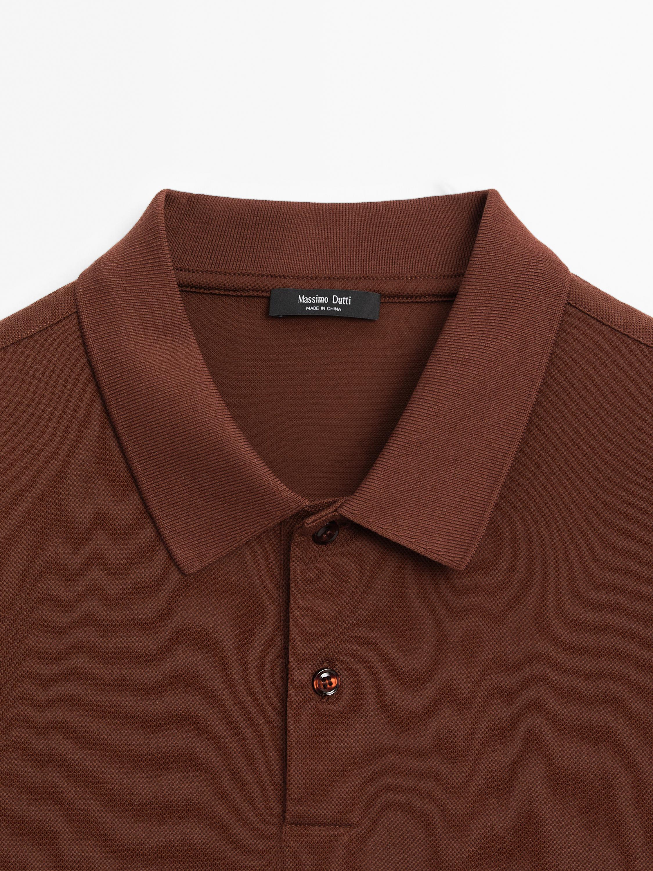 100% cotton polo shirt with micro textured weave