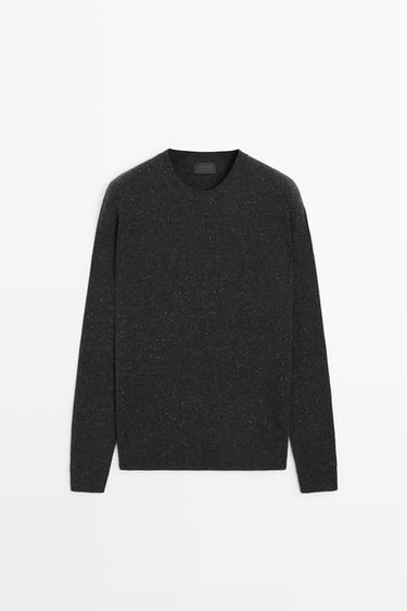 Heathered wool knit sweater — CHARCOAL 2