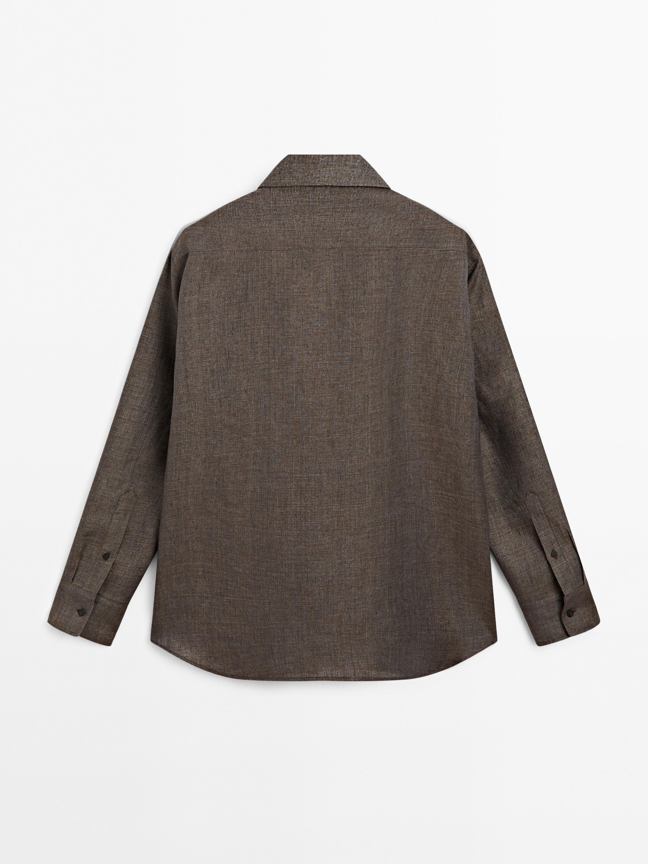 Lightweight 100% linen shirt with pintucks