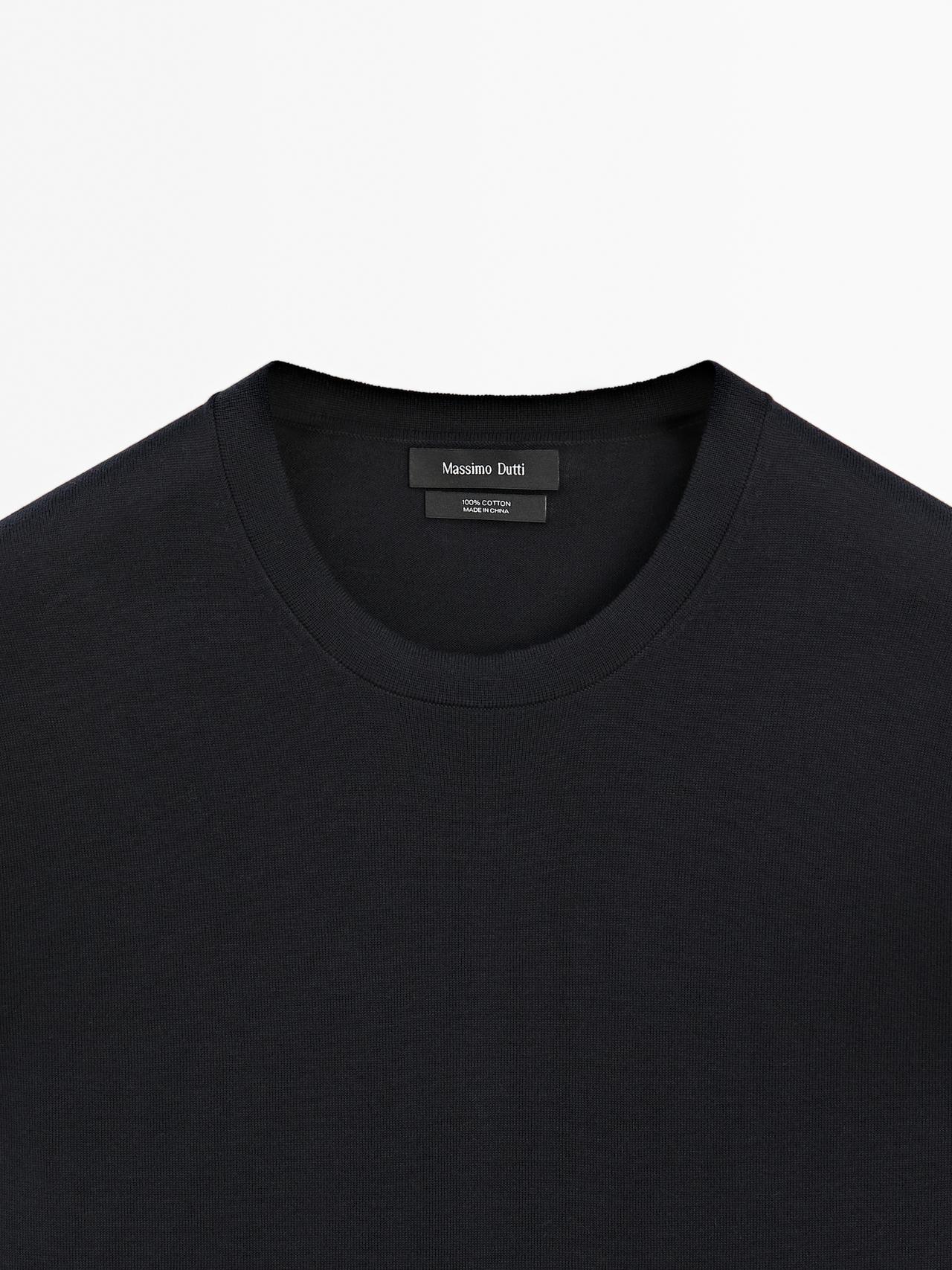 100% cotton short sleeve round neck T-shirt — NAVY BLUE