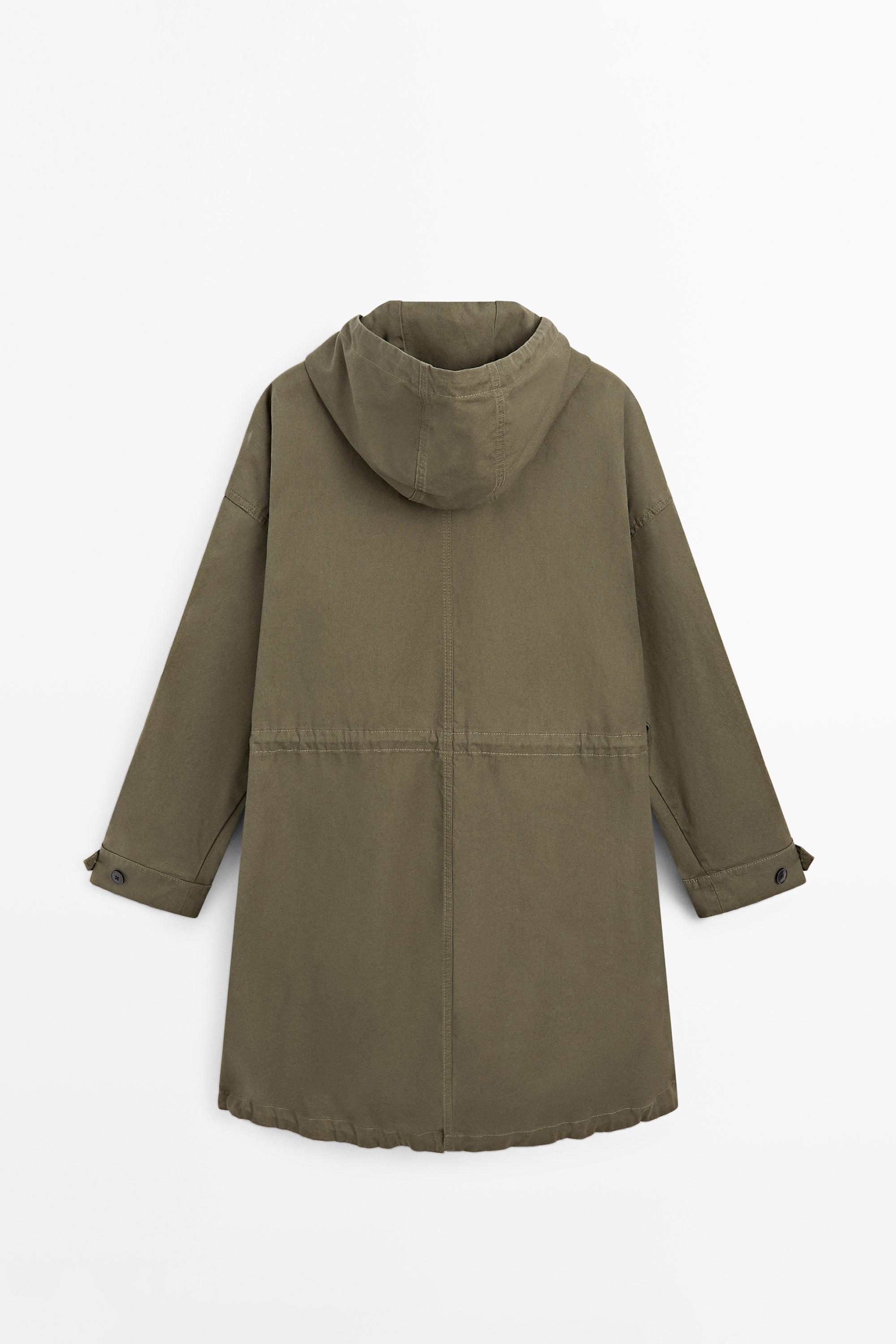 Long cotton parka — GREEN